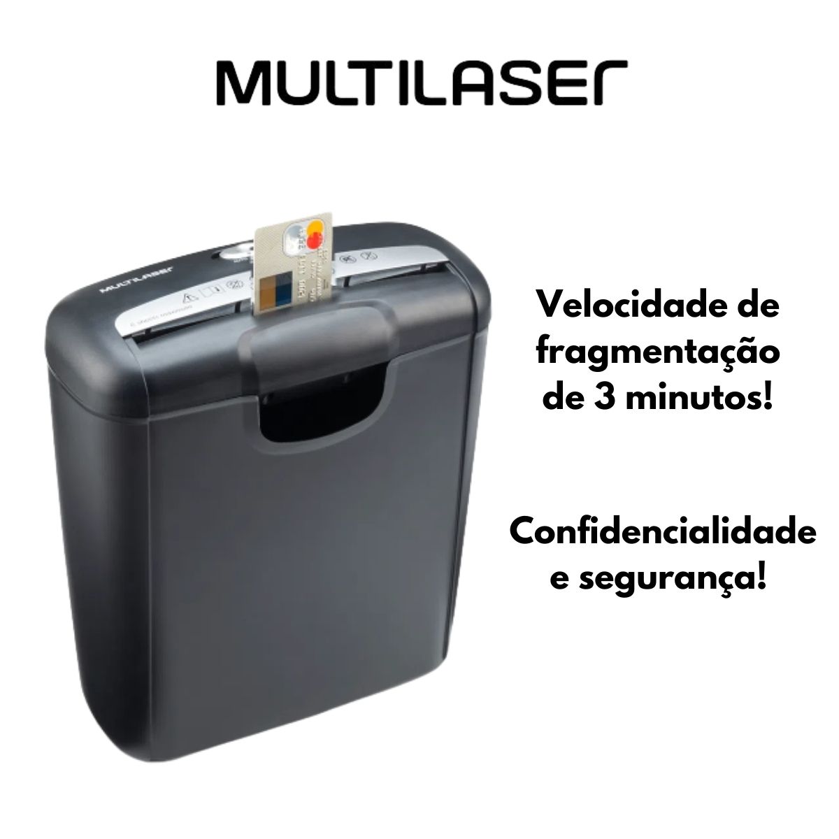 Fragmentadora de Papel e Cartão 6 Folhas em Tiras 10L 110V/220V Multilaser OF009 Voltagem:110V
