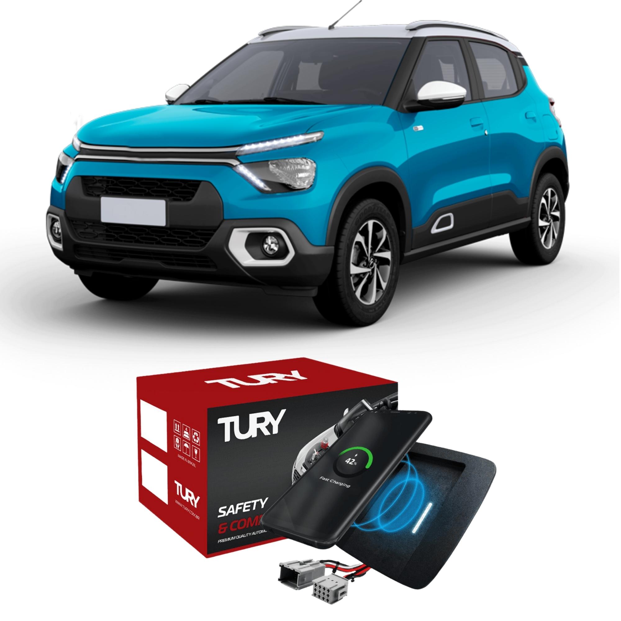Carregador Automotivo Indutivo(Sem Fio) para C3 2022 e 2023 para Android e IOS Tury - ICharger 1.0 M