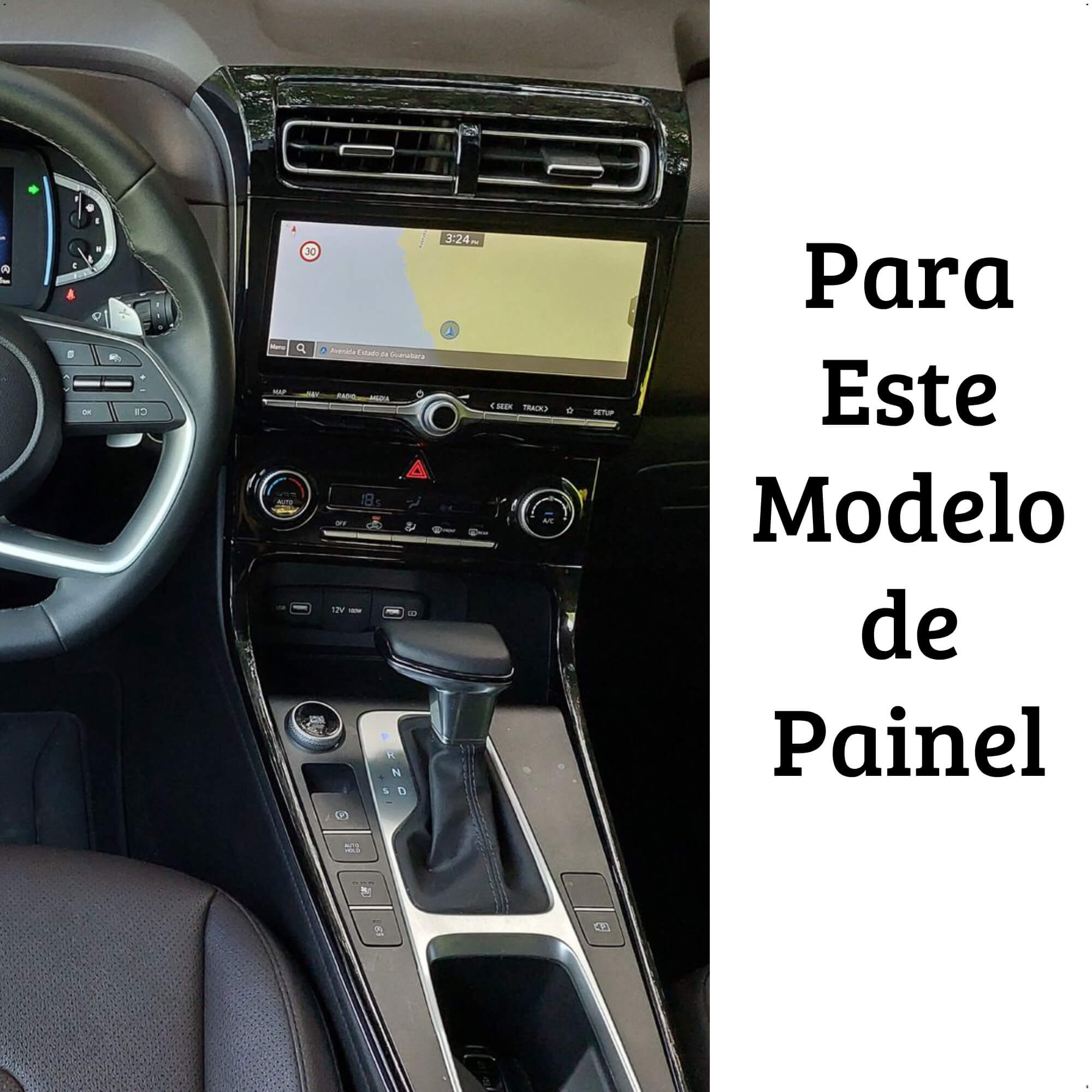 Carregador Automotivo Indutivo (Sem Fio) p/ Creta 22/23 p/ Android e IOS Tury - ICharger 1.0 L