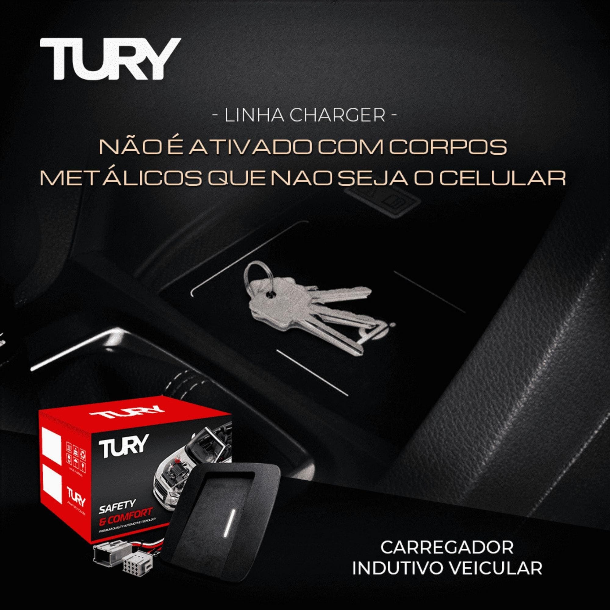 Carregador Automotivo Indutivo p Corolla Cross 2021 2022 2023 Android e IOS Tury ICharger 1.0 K