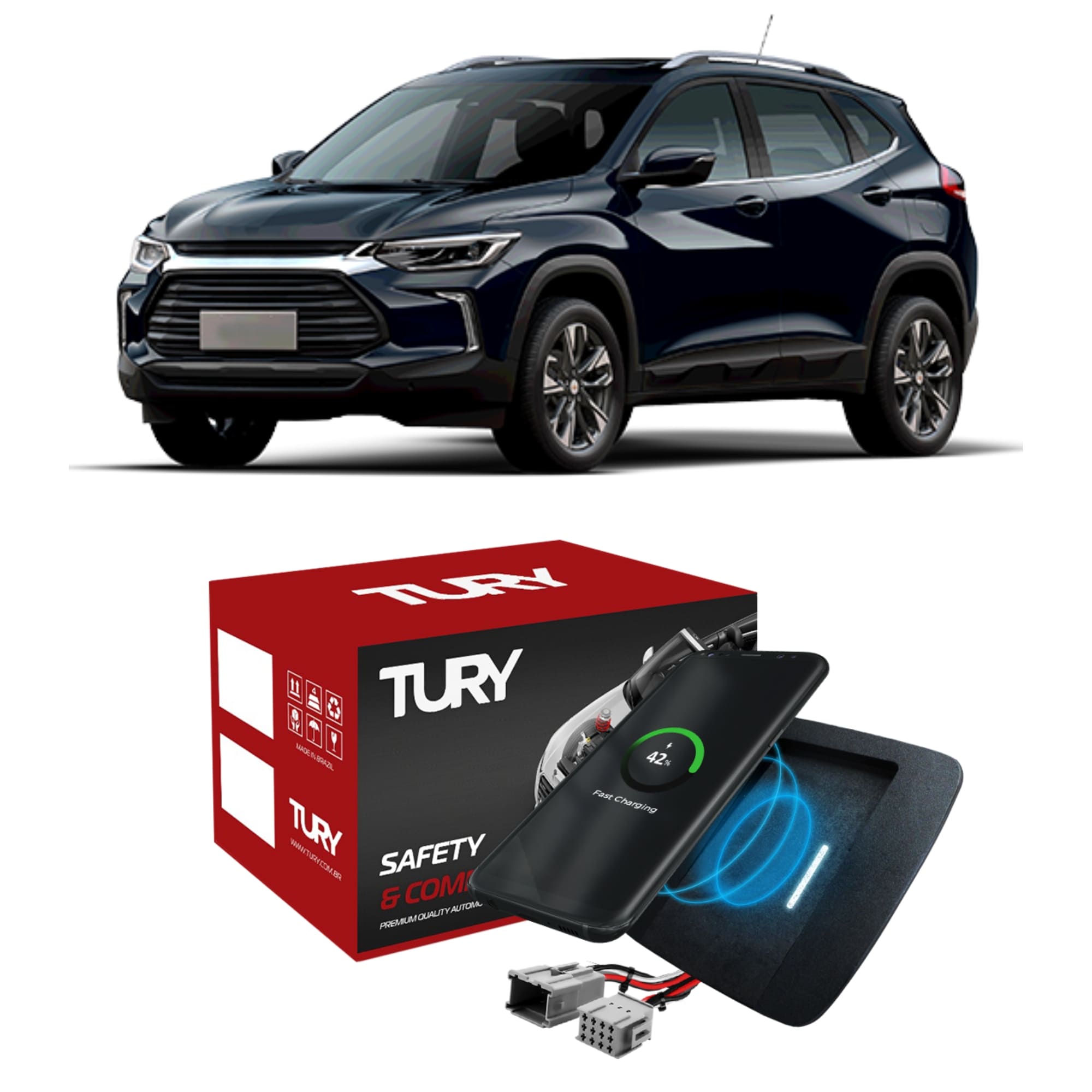 Carregador Indutivo (Sem Fio) para Tracker 2019 em diante para Android e IOS Tury - I Charger 1.0 G