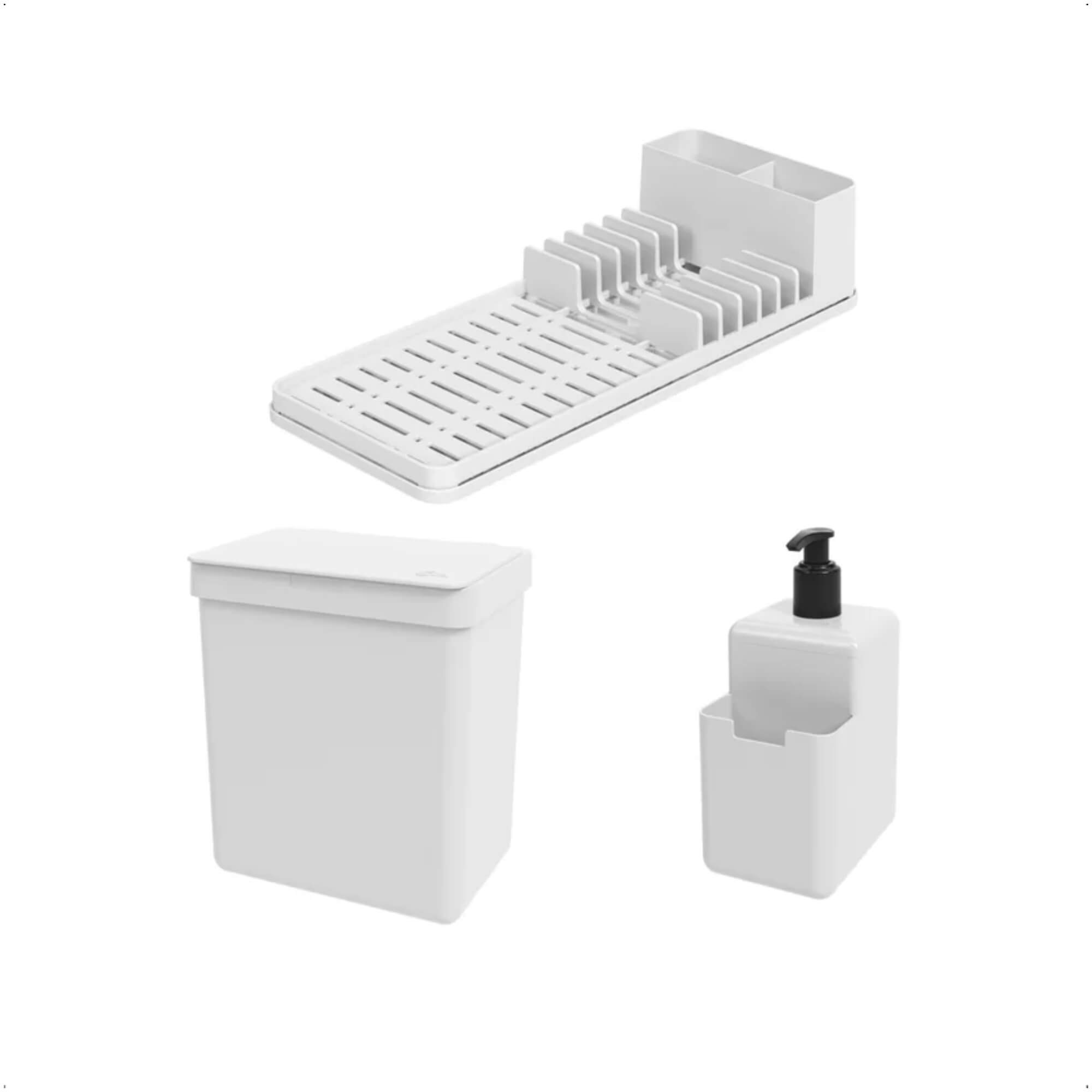 Kit de Acessórios para Cozinha 4 Peças Single Coza Branco Brinox - 99346/2007