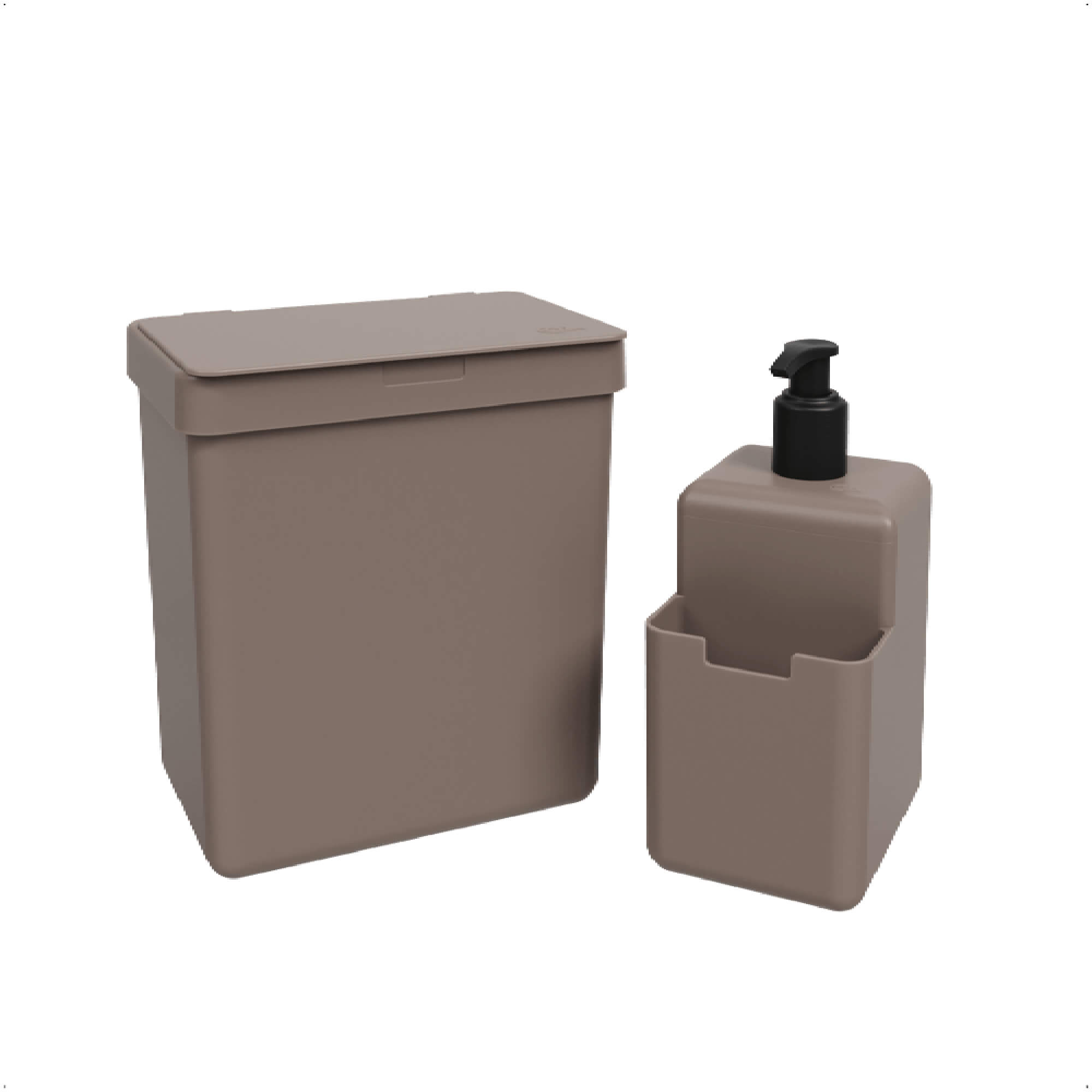 Kit Organize Sua Pia Single Coza 4 Peças Cinza Brinox - 99311/1126