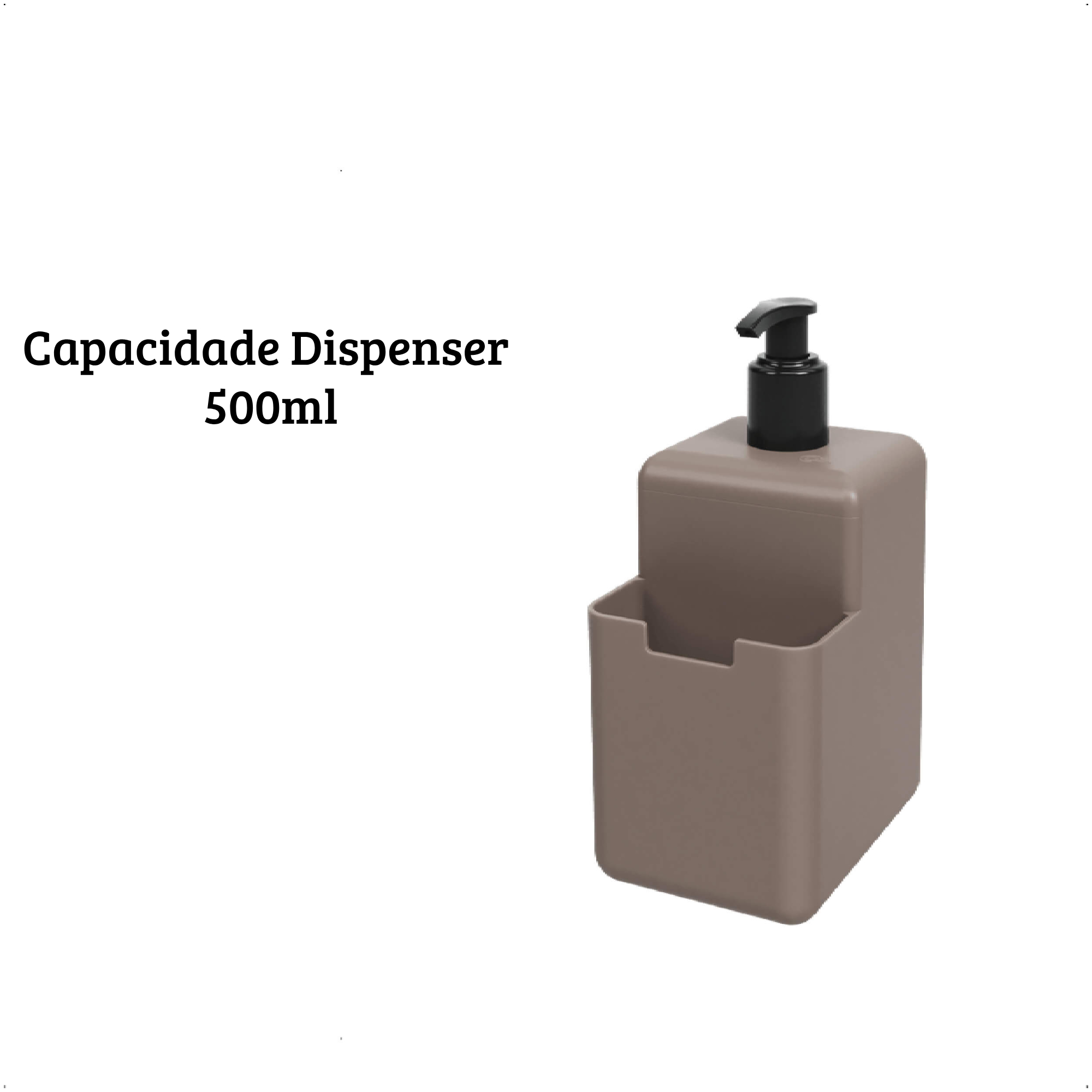 Kit Organize Sua Pia Single Coza 4 Peças Cinza Brinox - 99311/1126