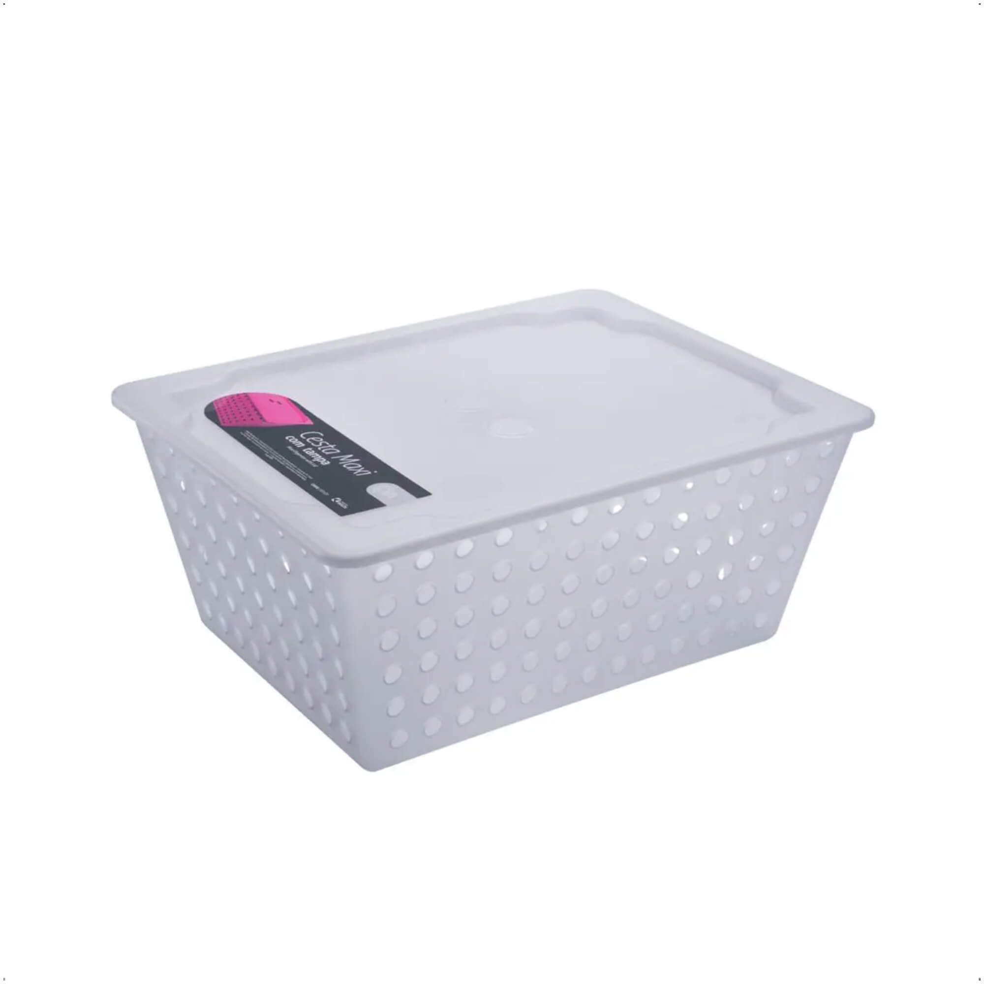 Kit Cesta Organizadora Coza c/ Tampa One Natural com 3 Peças Brinox - 99360/2001