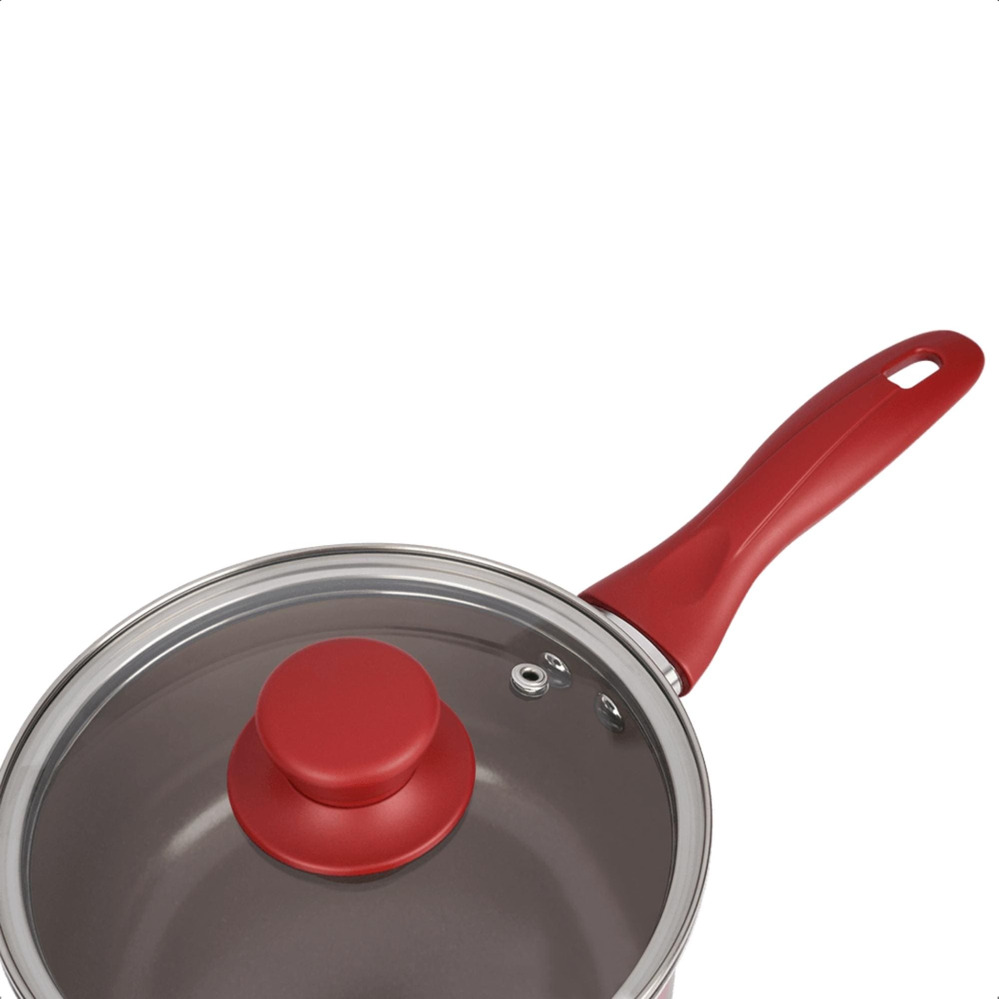 Jogo de Panelas Cerâmica 5 Peças Panelas Caçarola Frigideira Fervedor Vermelha Brinox - 4789/100