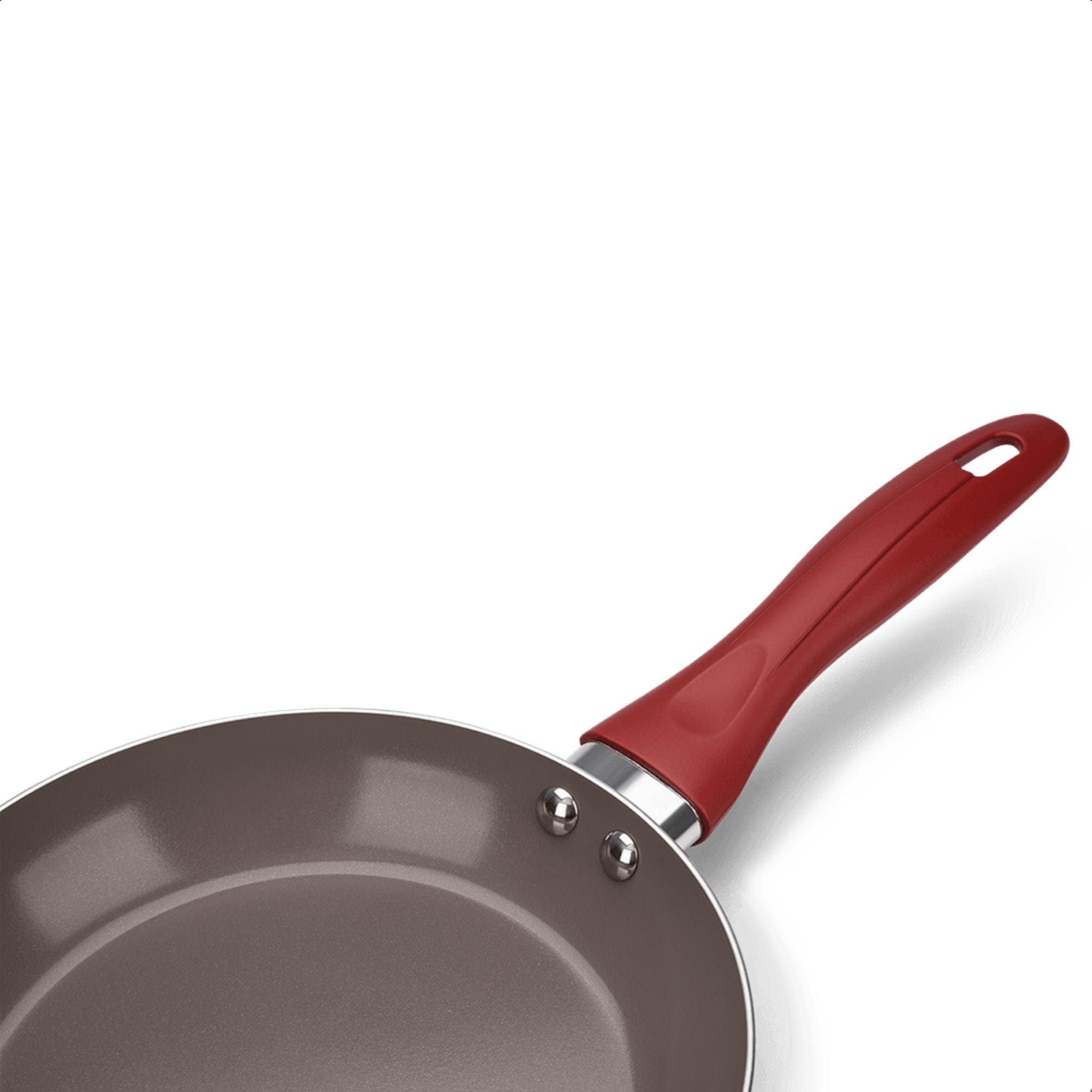 Jogo de Panelas Cerâmica 5 Peças Panelas Caçarola Frigideira Fervedor Vermelha Brinox - 4789/100
