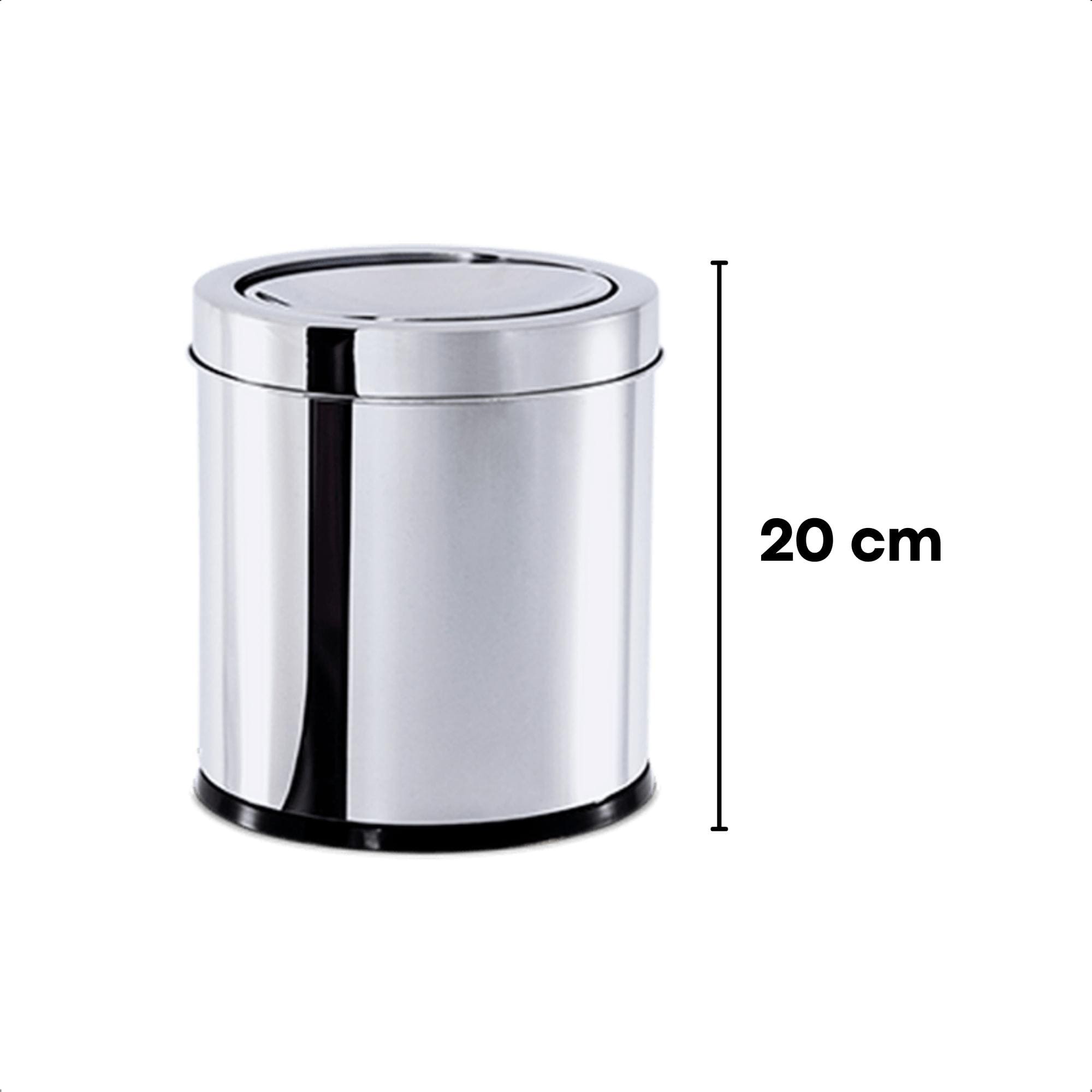 Lixeira Inox Decorline 5,4L com Tampa Basculante 20cm de Altura Brinox - 3032/202