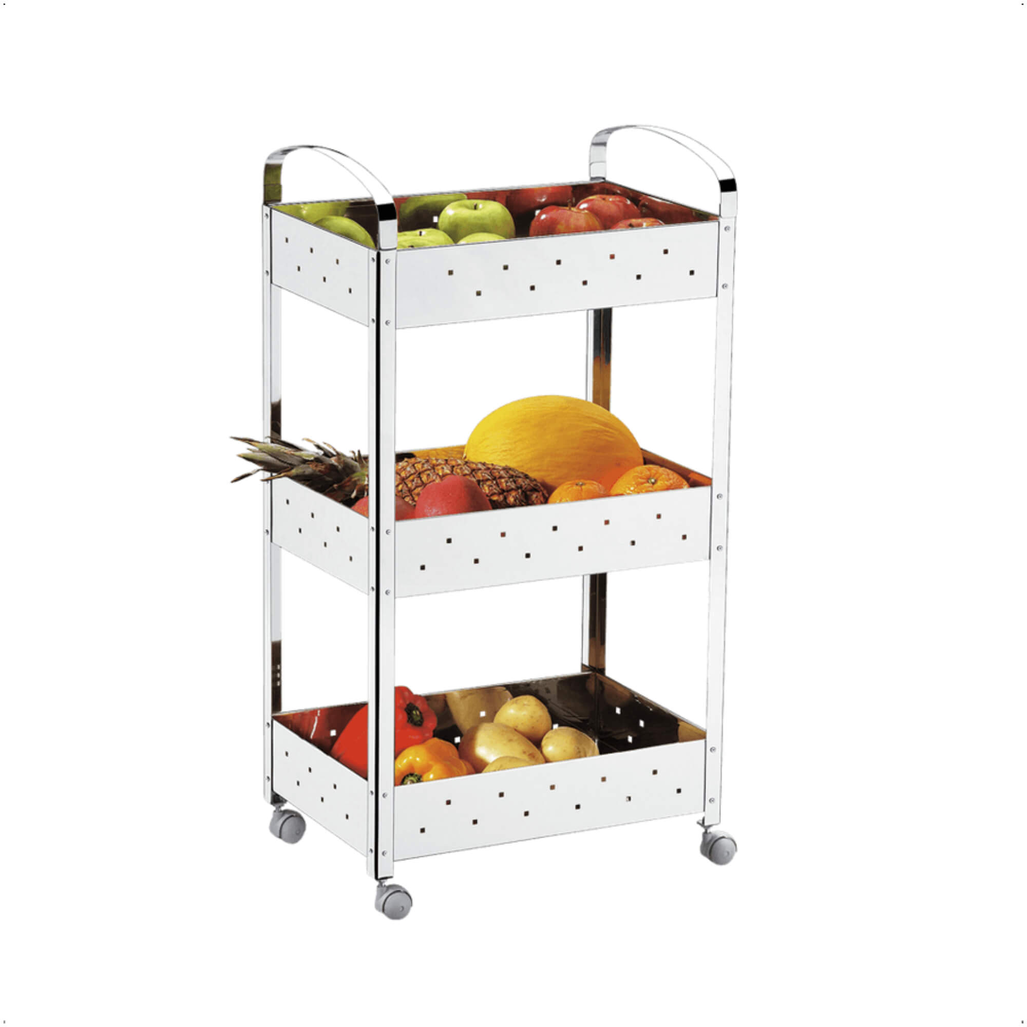Carrinho Organizador Inox Suprema 40x28x77cm Brinox - 2098/499