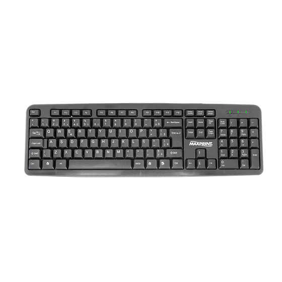 COMP Kit 5x Teclados USB Básico preto - 60814-5 - Maxprint + 5x Mouses USB Colors Black 1000DPI Maxprint - 6013872