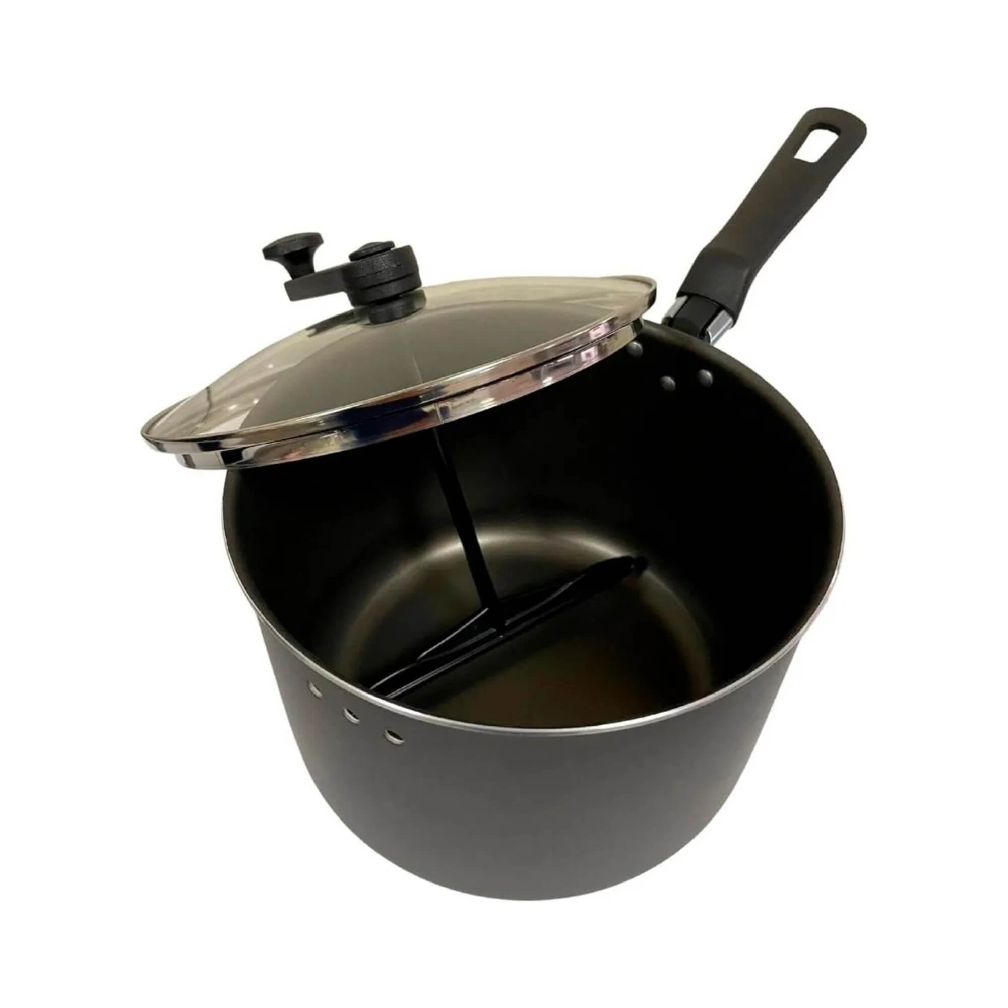 Panela Pipoqueira Alumínio Antiaderente Tampa de Vidro com Trava 4,2L Prata Brinox - 7100/157