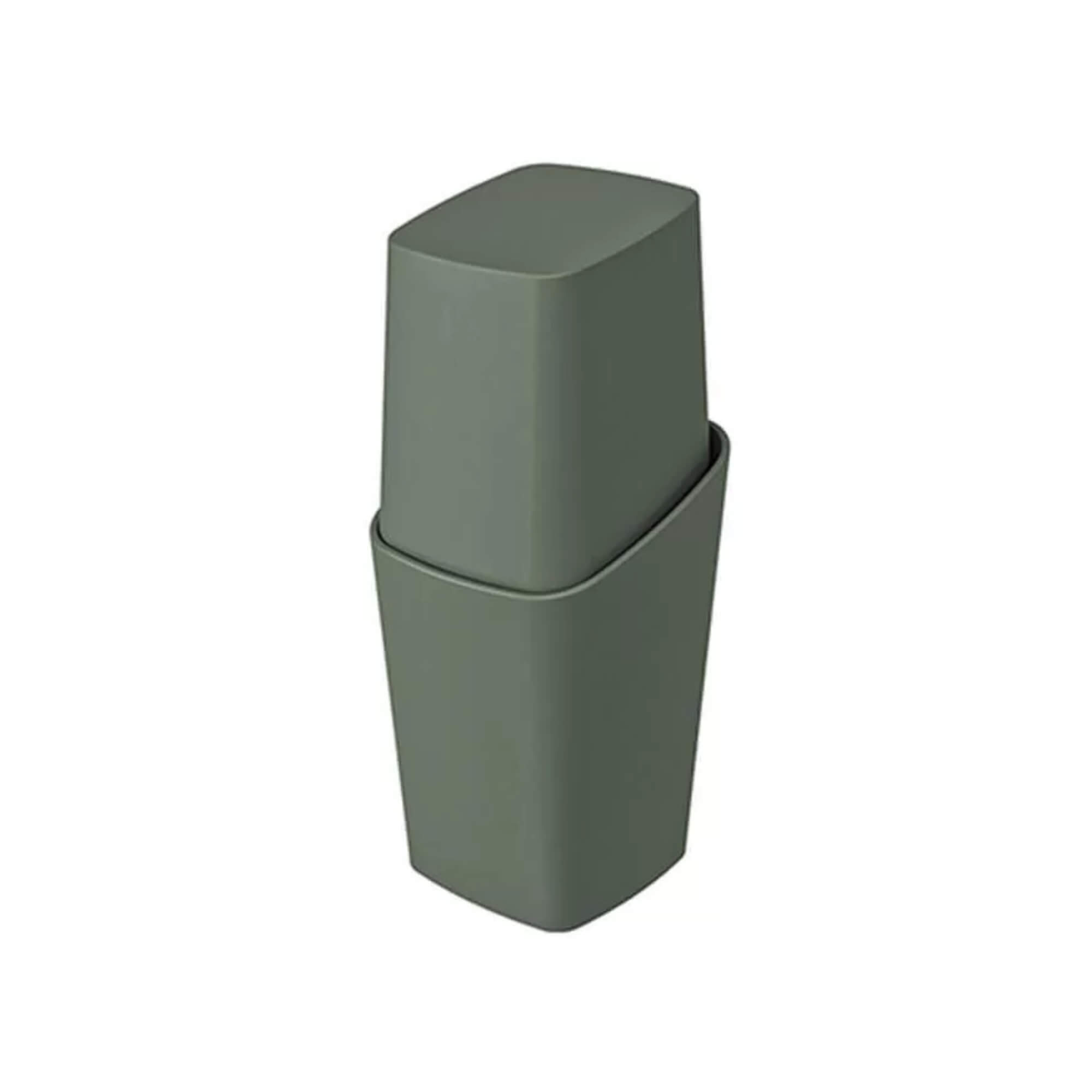 Kit de Banheiro com Lixeira e Escova Sanitária 7 Peças Flora Verde Amazônia Brinox - 99400/2530