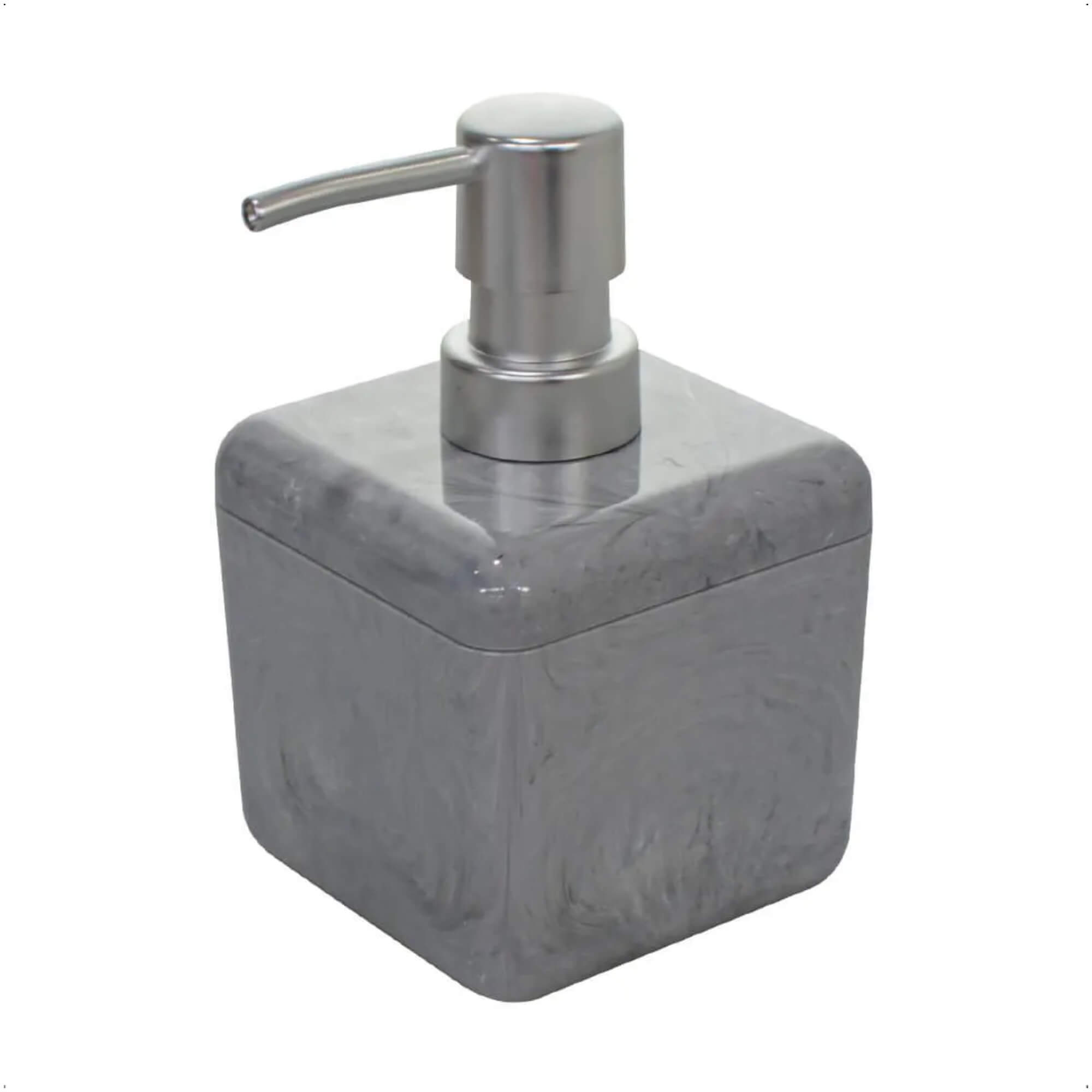 Kit de Acessórios Banheiro Lavabo 3 peças Cube Marmorizado Cinza - Coza 99357/2480