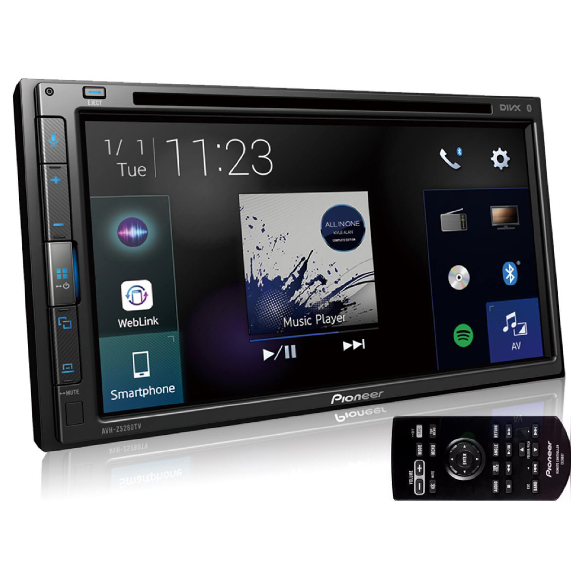COMP Kit Multimídia Pioneer AVH-Z5280TV Leitor CD DVD + Moldura Palio + Chicotes + Camera