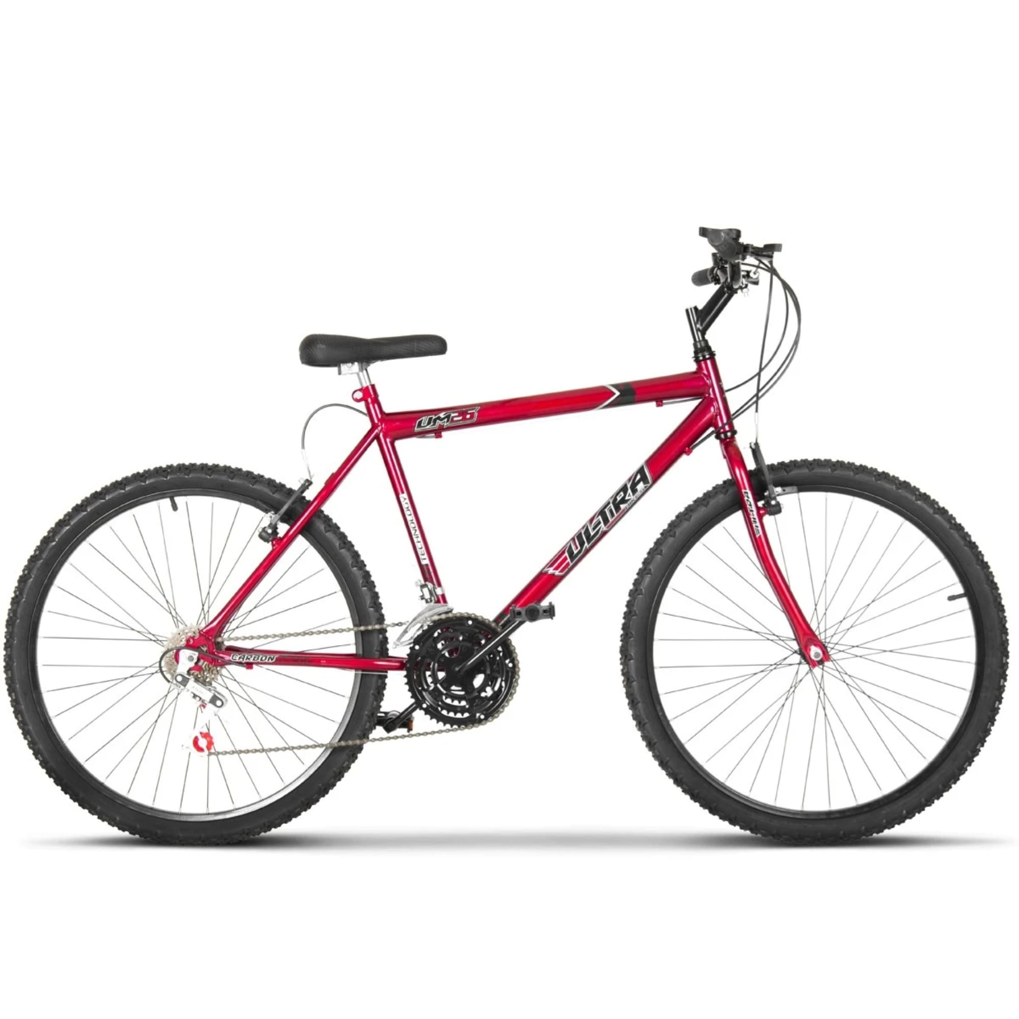 Bicicleta Ultrabikes Aro 26 Quadro em Aço Carbono Vermelha Pedivela 165mm com 18 Marchas BM26-01VM
