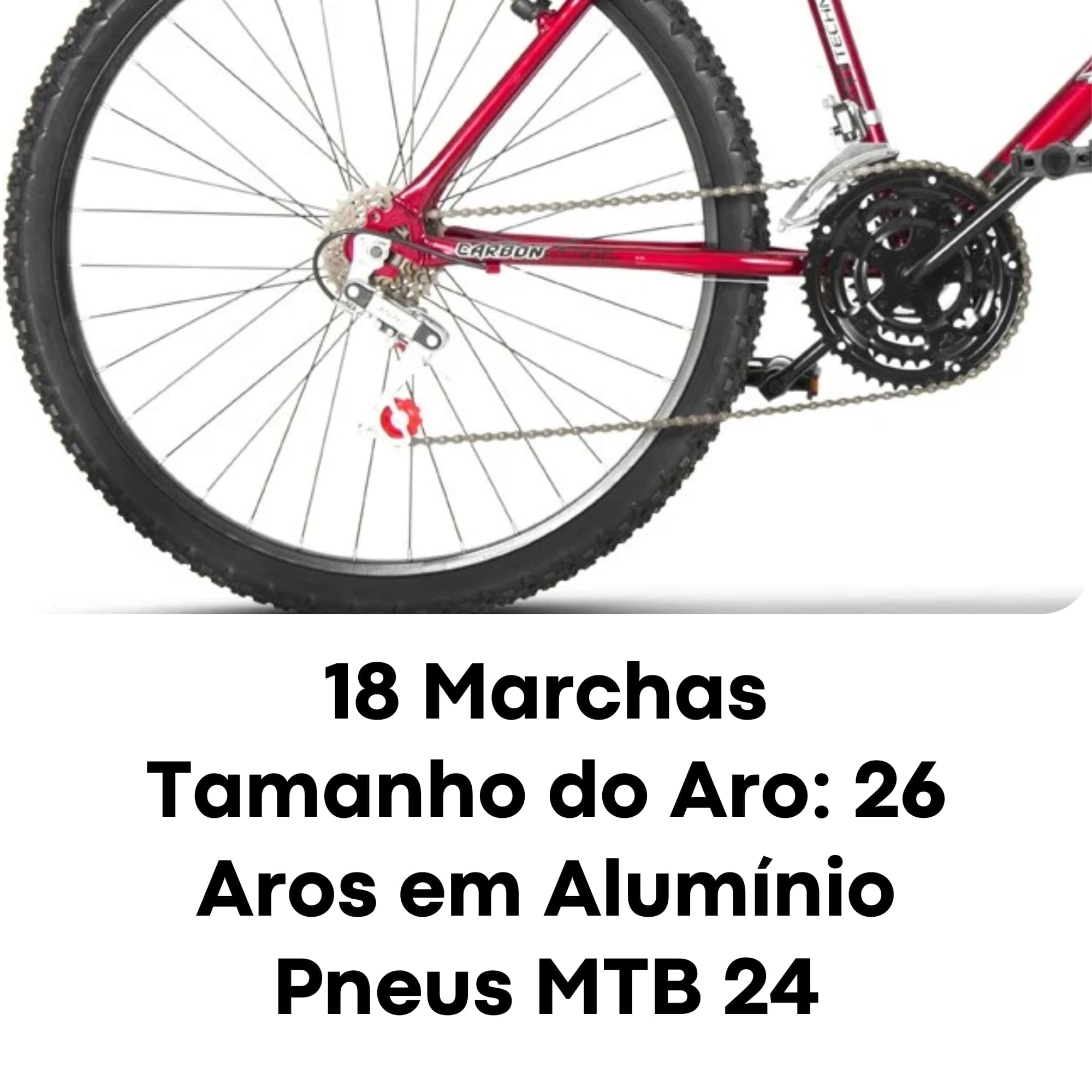 Bicicleta Ultrabikes Aro 26 Quadro em Aço Carbono Vermelha Pedivela 165mm com 18 Marchas BM26-01VM