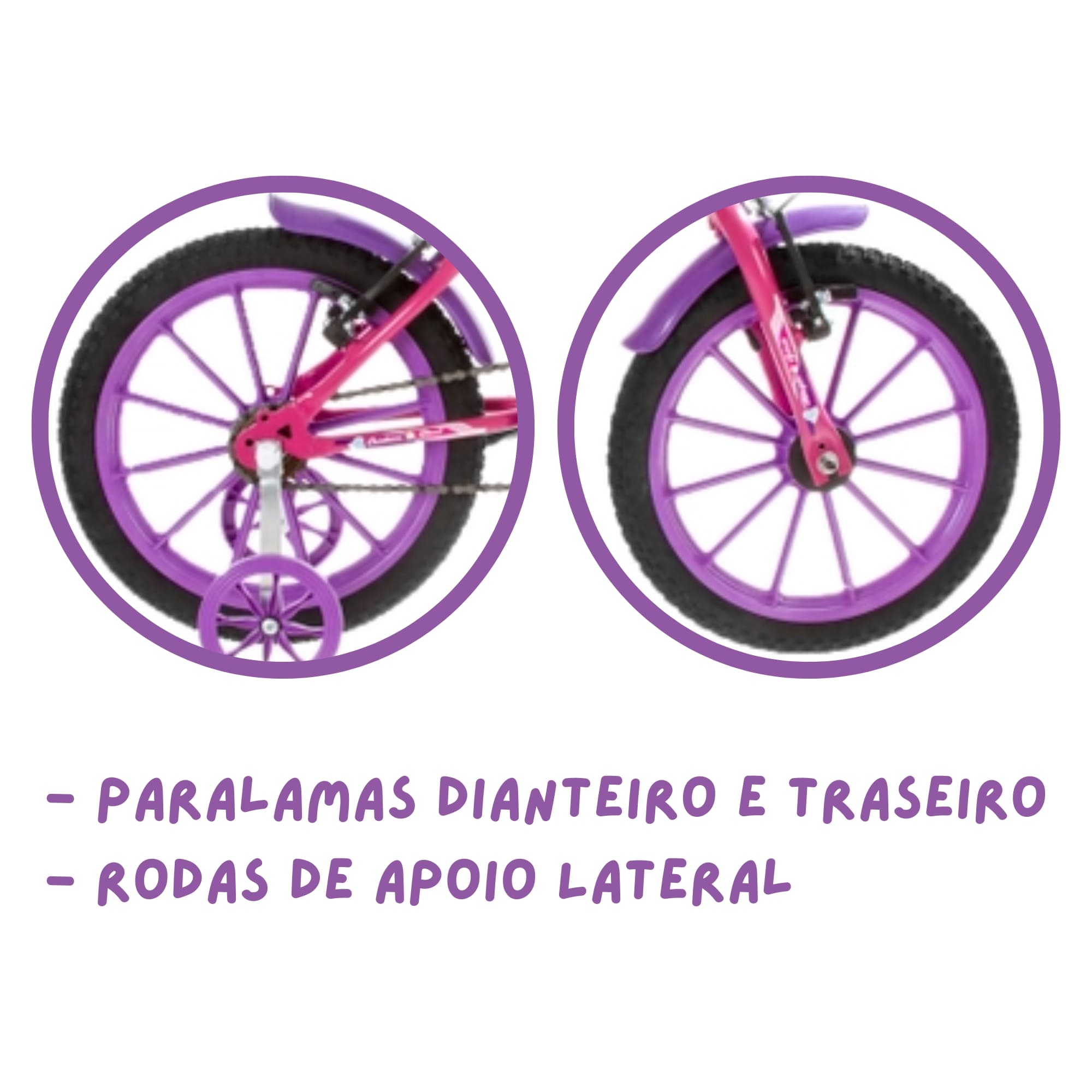 Bicicleta Infantil Rosa Aro 16 Crianças de 4 a 6 anos com Cesta e Buzina Ultrabikes BMF16-01RSLI