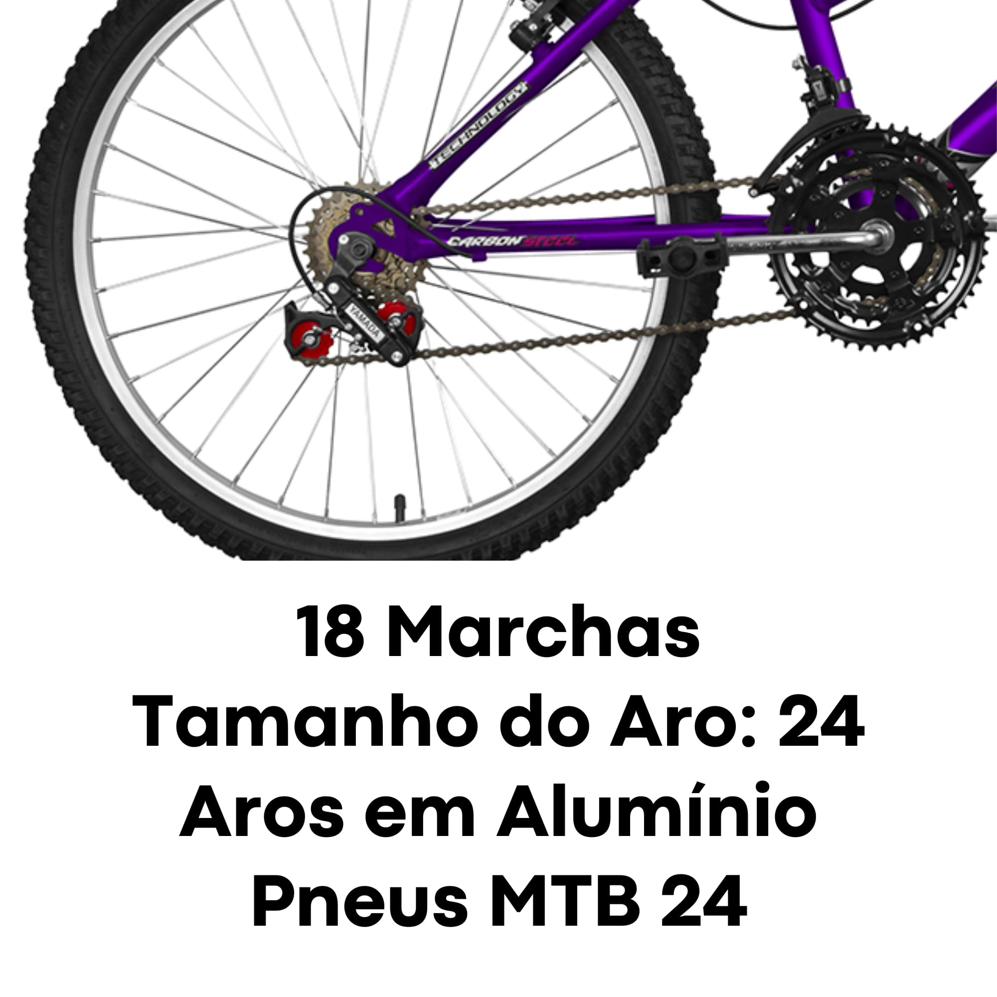Bicicleta Ultrabikes Feminina Aro 24 Quadro Aço Carbono Lilás 165mm 18 Marchas - BMF24-01LI