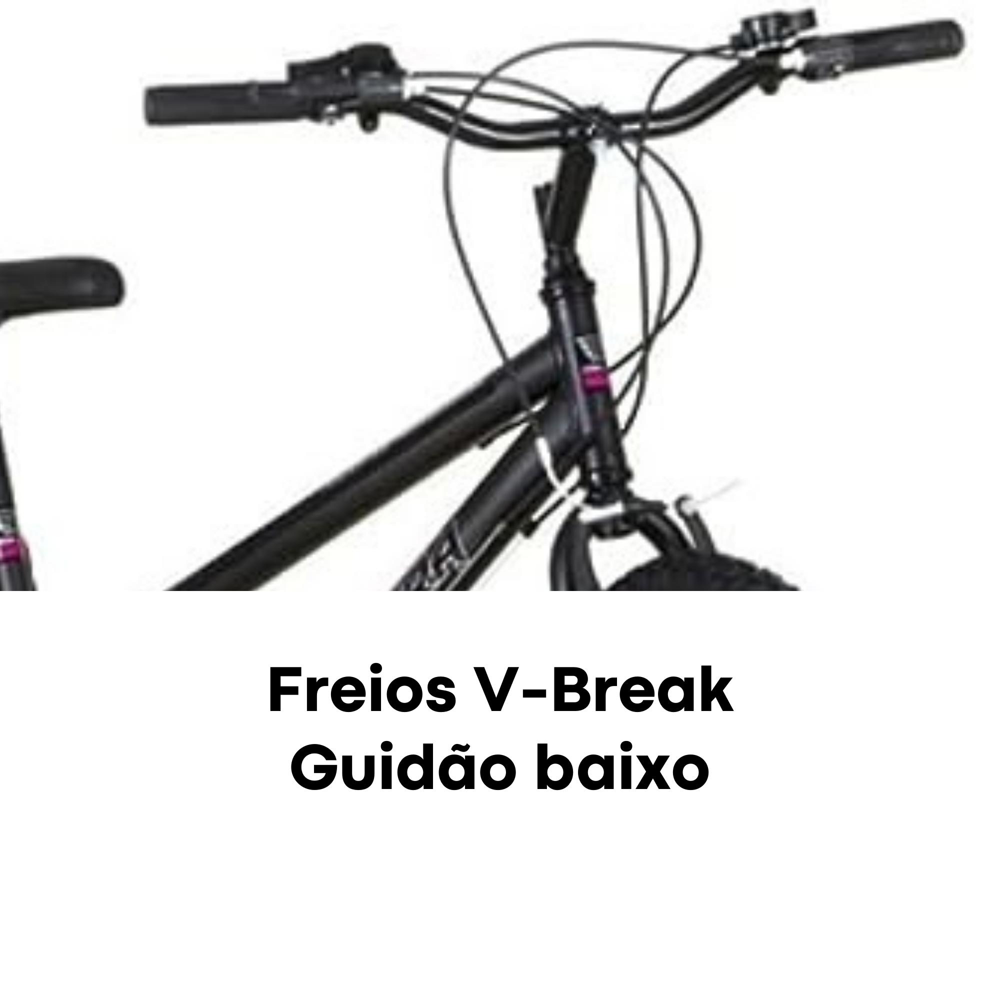 Bicicleta Ultrabikes Aro 26 Quadro Aço Carbono Preto Pedivela 165mm c/ 18 Marchas - BMF26-01PT