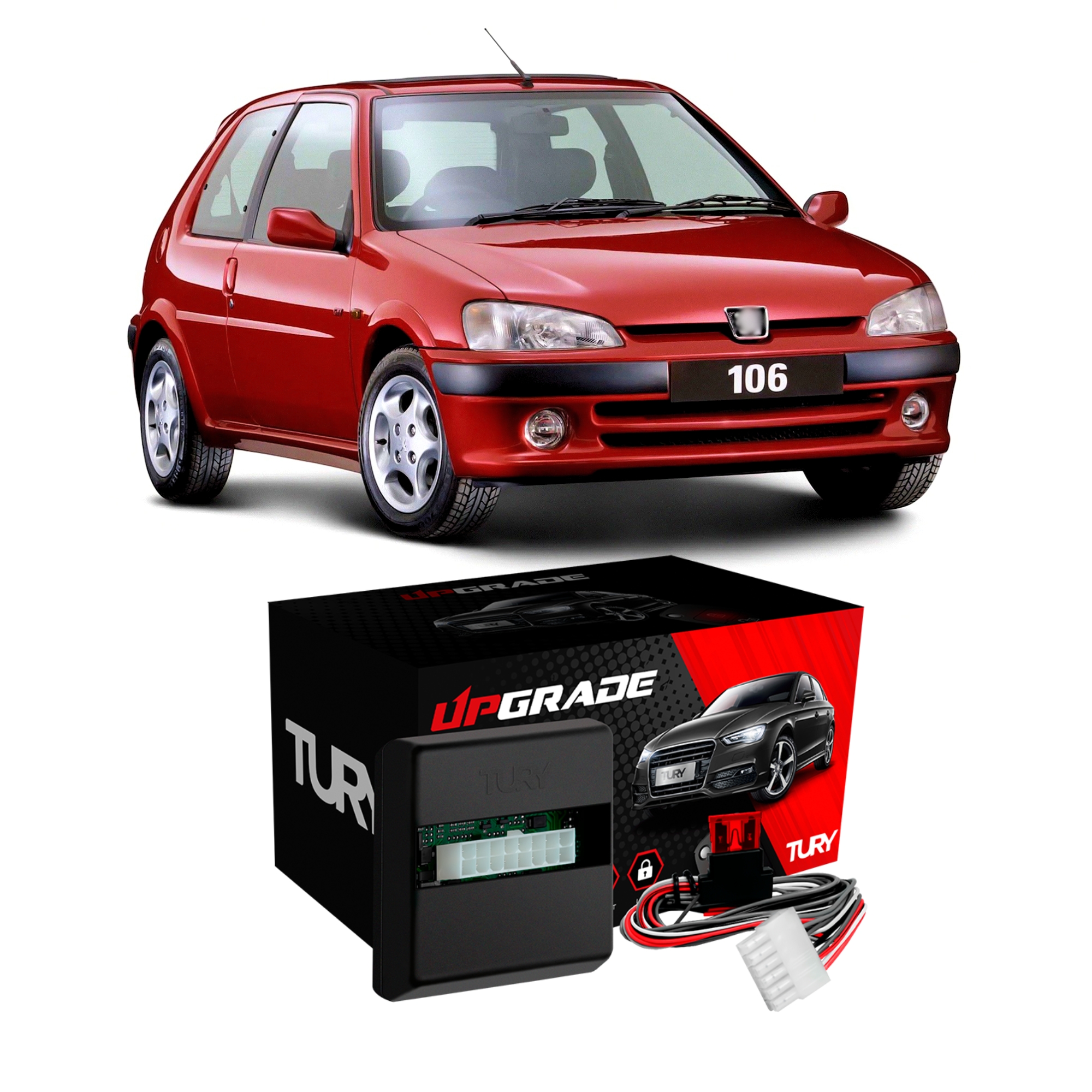 Módulo de Vidro Anti-Esmagamento Peugeot 106 Ano 1991 até 2003 2 Vidros Dianteiros Tury-PRO/2.3