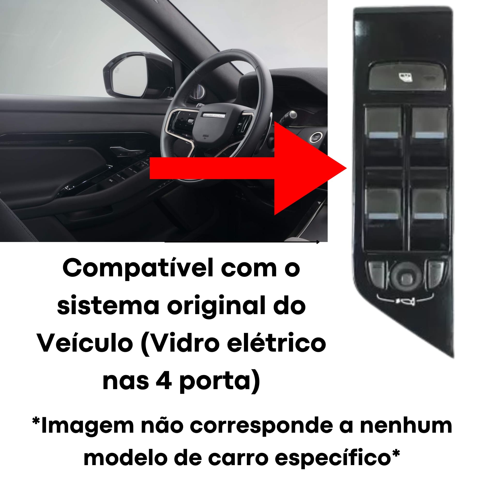 Modulo de Vidro Anti-esmagamento E-Pace/ XE/ Discovery/ Free Lander/ Range Rover Tury-PRO/3.3/FM