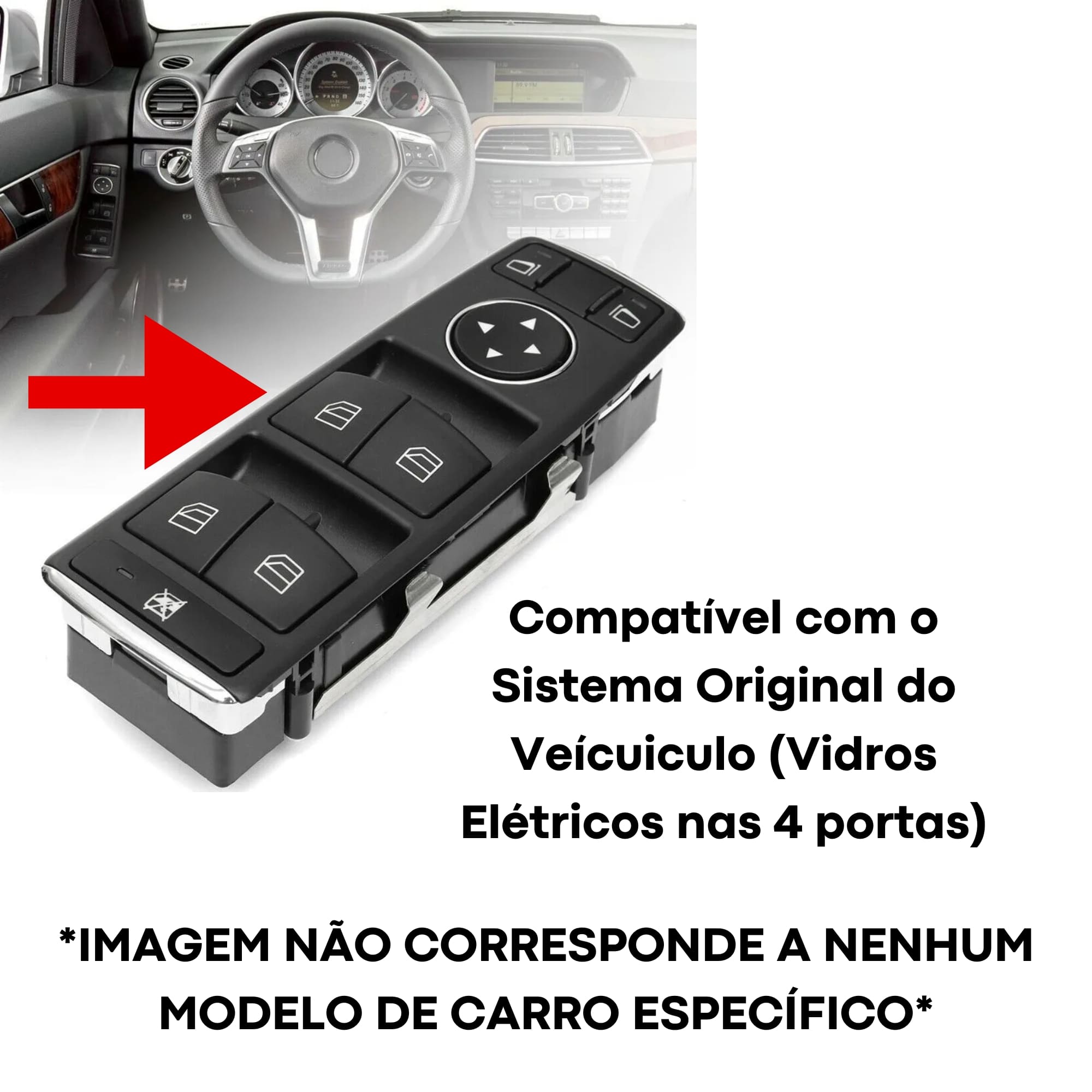 Modulo de Vidro Tury Anti-Esmagamento Mercedes (A/B/C/CLA/CLS/E/GLA/GLK/GLS/AMG GT) Tury -PRO3.7FN