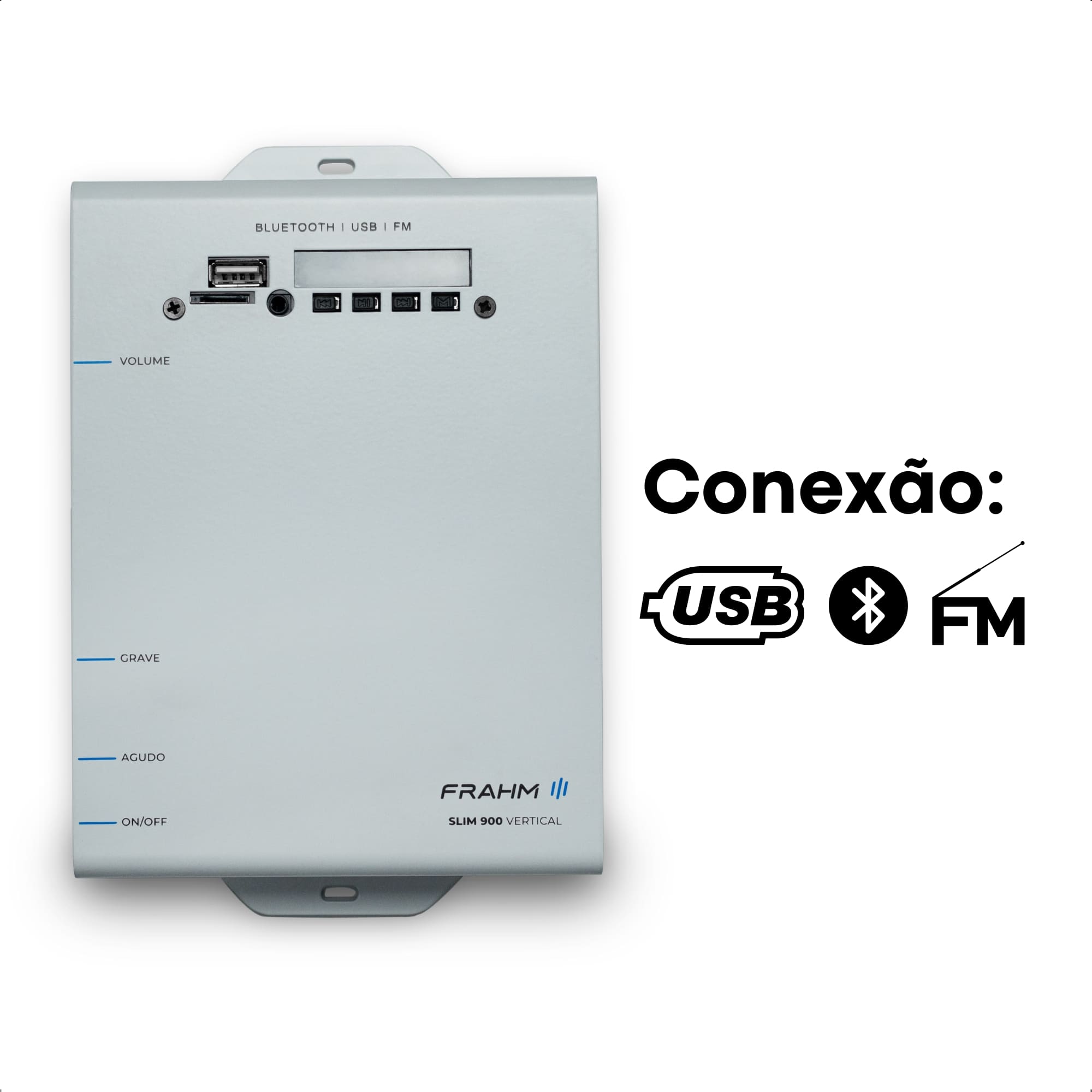 Amplificador Slim 900 Vertical Parede Moveis 35W RMS 8 Ohms Line out Auxlilar Frahm - 32160