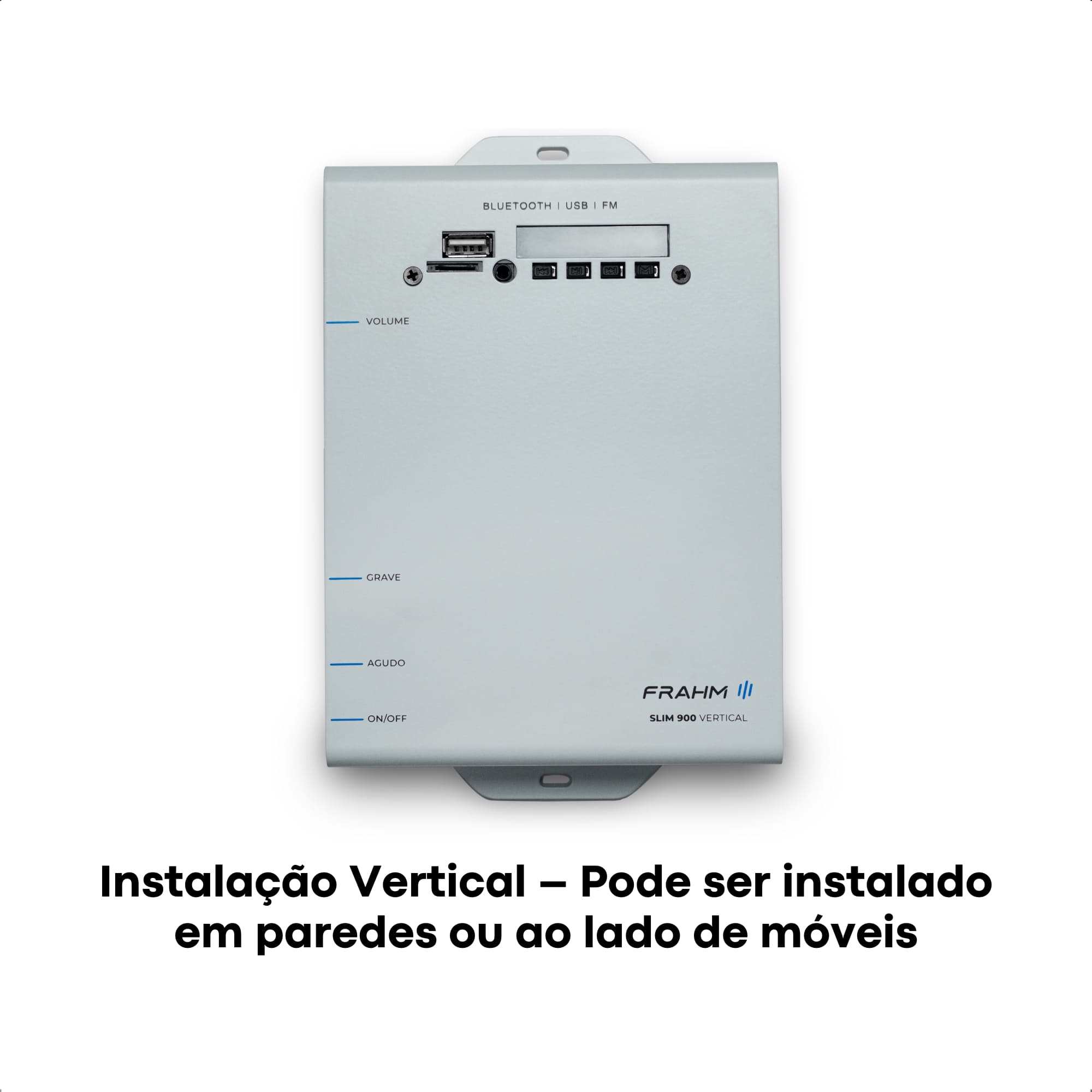 Amplificador Slim 900 Vertical Parede Moveis 35W RMS 8 Ohms Line out Auxlilar Frahm - 32160