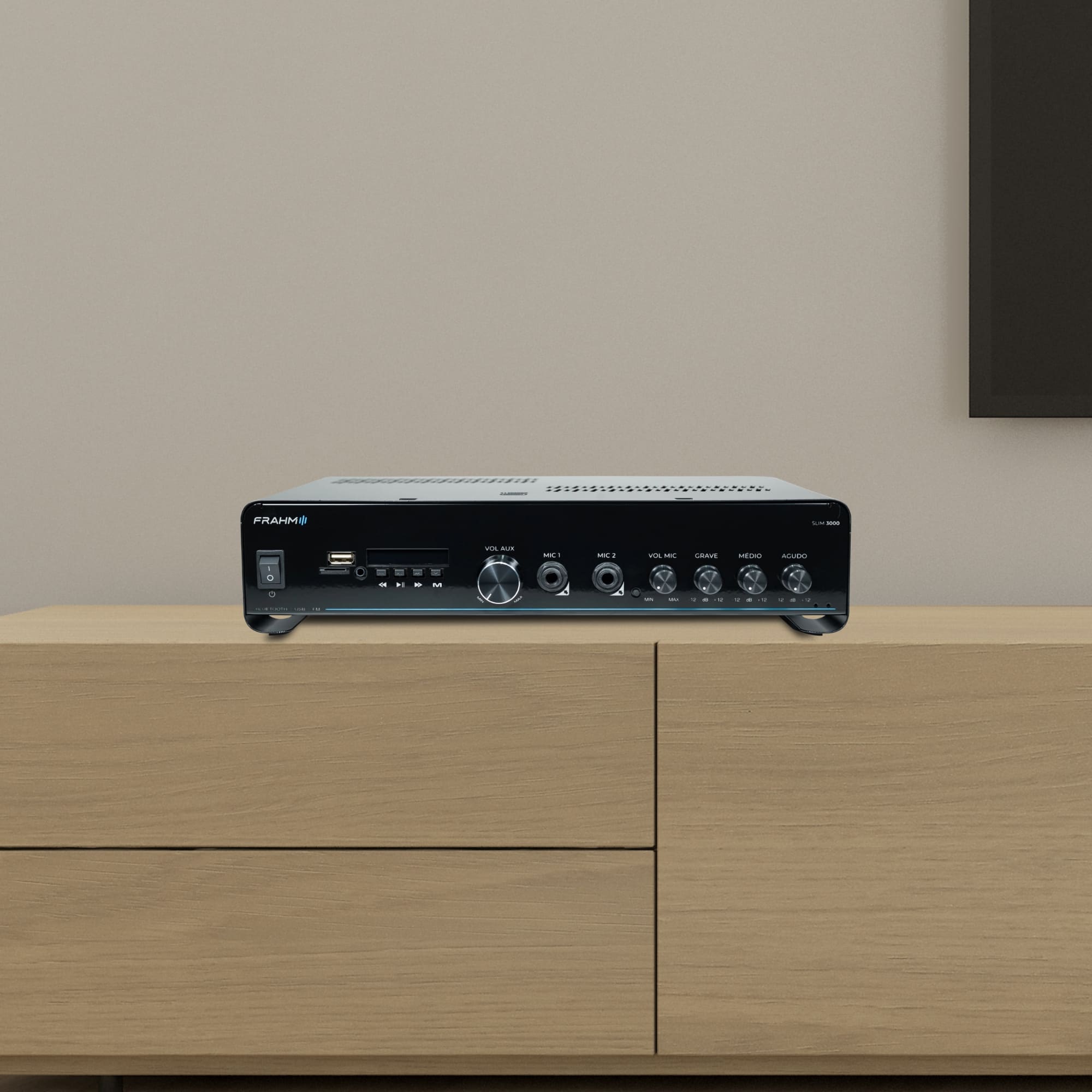 Som Ambiente Amplificador Slim 3000 G5 200W RMS 4Ohms Bivolt RCA USB Bluetooth P2 - Frahm 32109