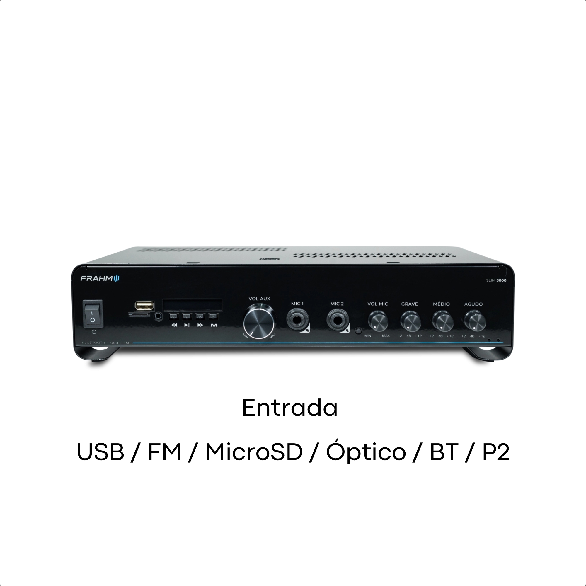 Som Ambiente Amplificador Slim 3000 G5 200W RMS 4Ohms Bivolt RCA USB Bluetooth P2 - Frahm 32109