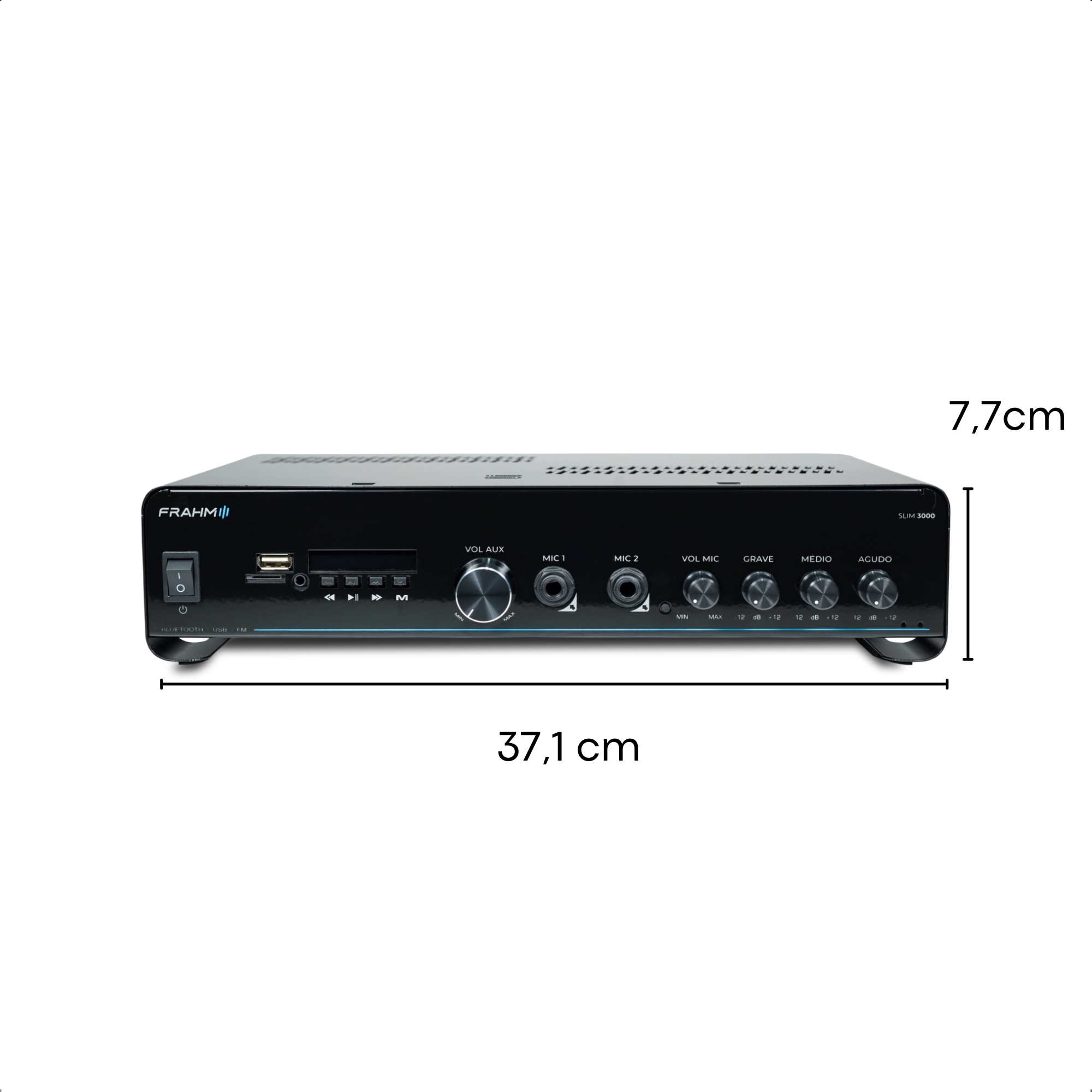 Som Ambiente Amplificador Slim 3000 G5 200W RMS 4Ohms Bivolt RCA USB Bluetooth P2 - Frahm 32109