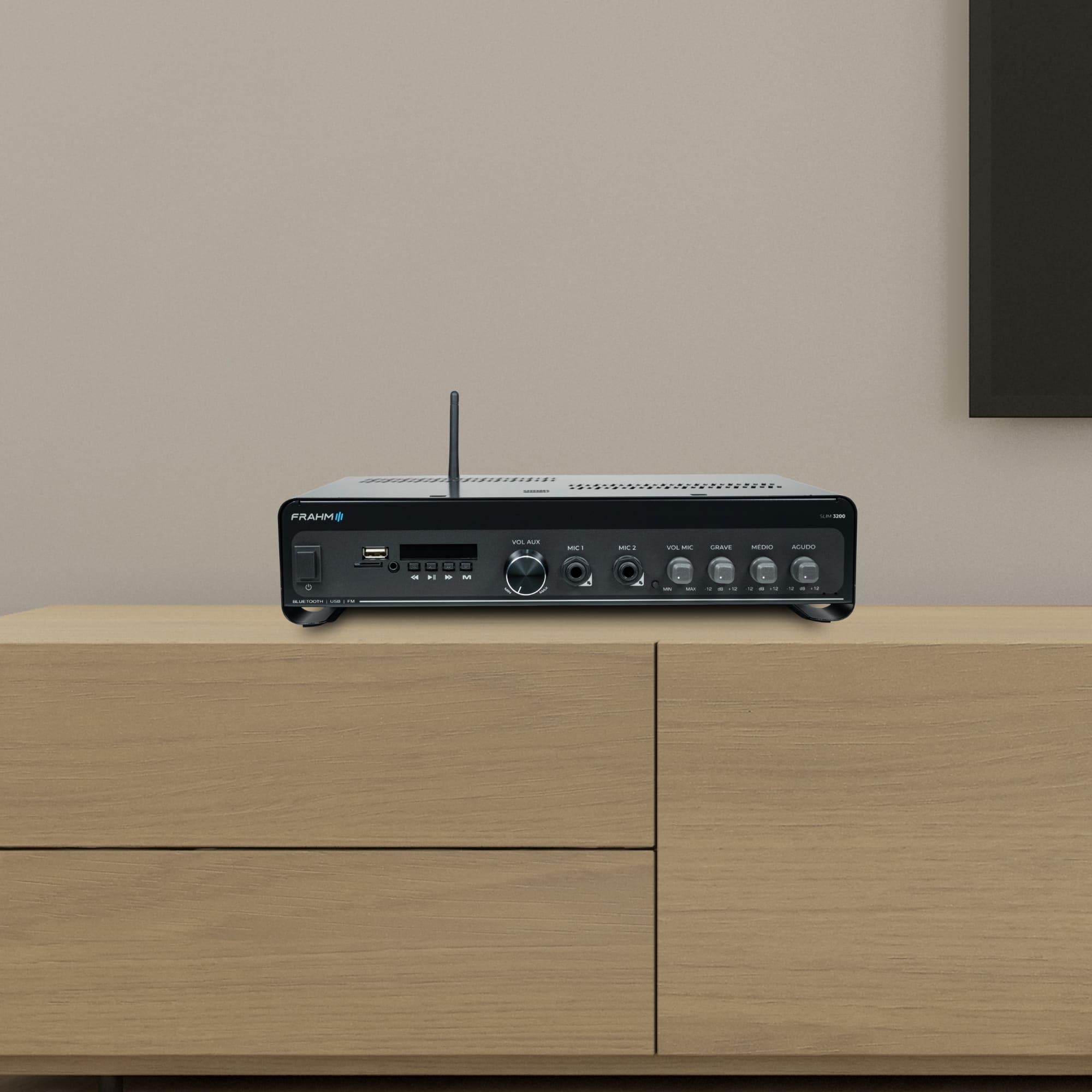 Som Ambiente Amplificador Slim 3200 OPTICAL G5 200W RMS 4 Ohms RCA USB P2/Micro SD Frahm - 32110