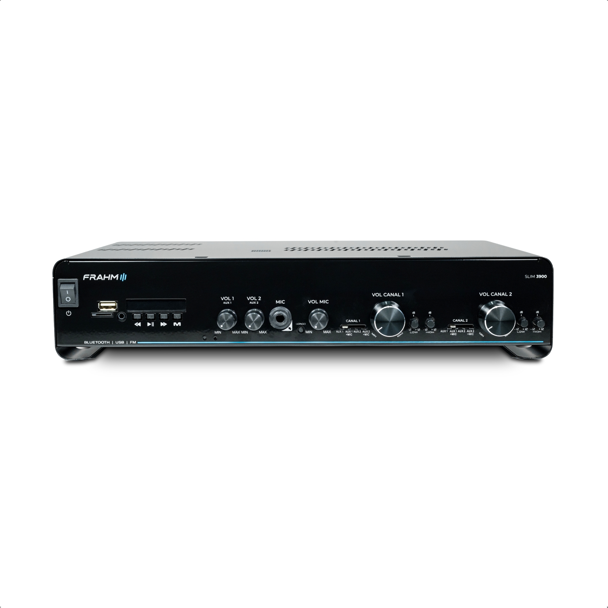 Amplificador Som Ambiente Slim 3900 G5 300W RMS 2 Ohm RCA USB 5.0 P2 Micro SD Frahm - 32113