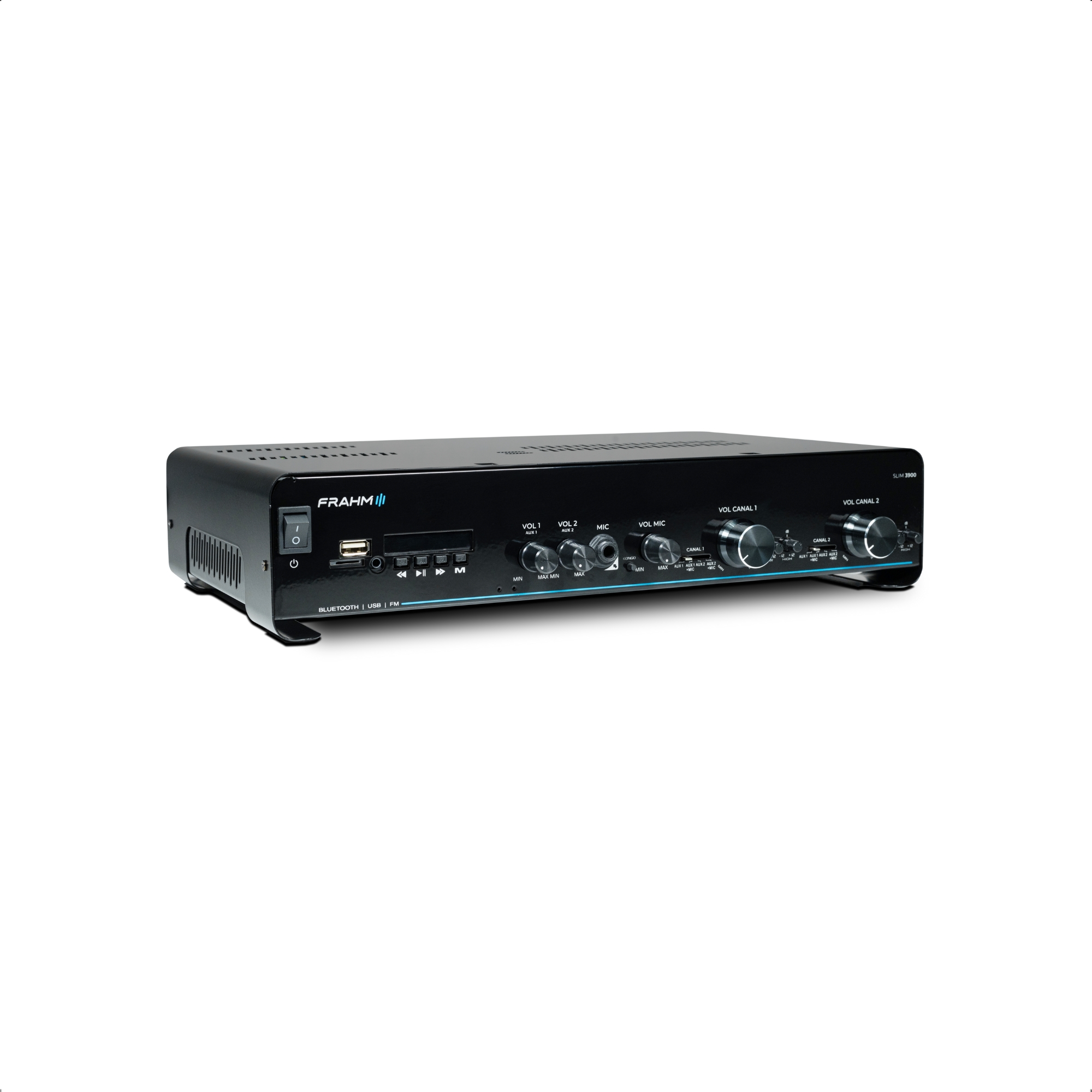 Amplificador Som Ambiente Slim 3900 G5 300W RMS 2 Ohm RCA USB 5.0 P2 Micro SD Frahm - 32113