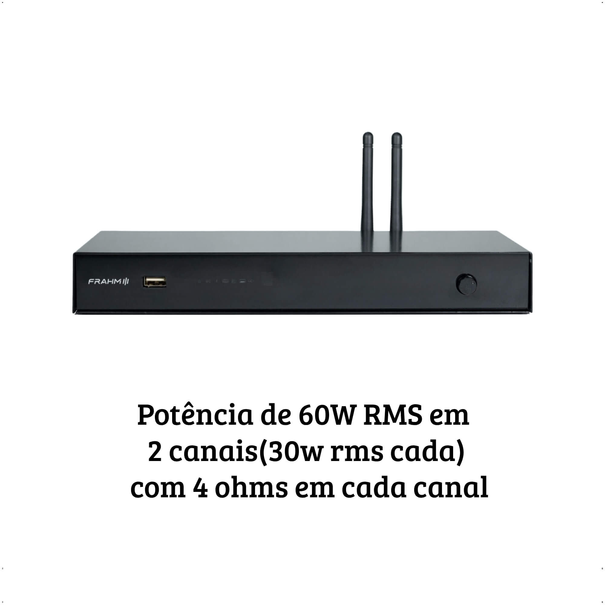 Amplificador Frahm Home Sense HSI 60w RMS 2 Canais com WI-FI HDMI Tv com Controle Remoto - 32248