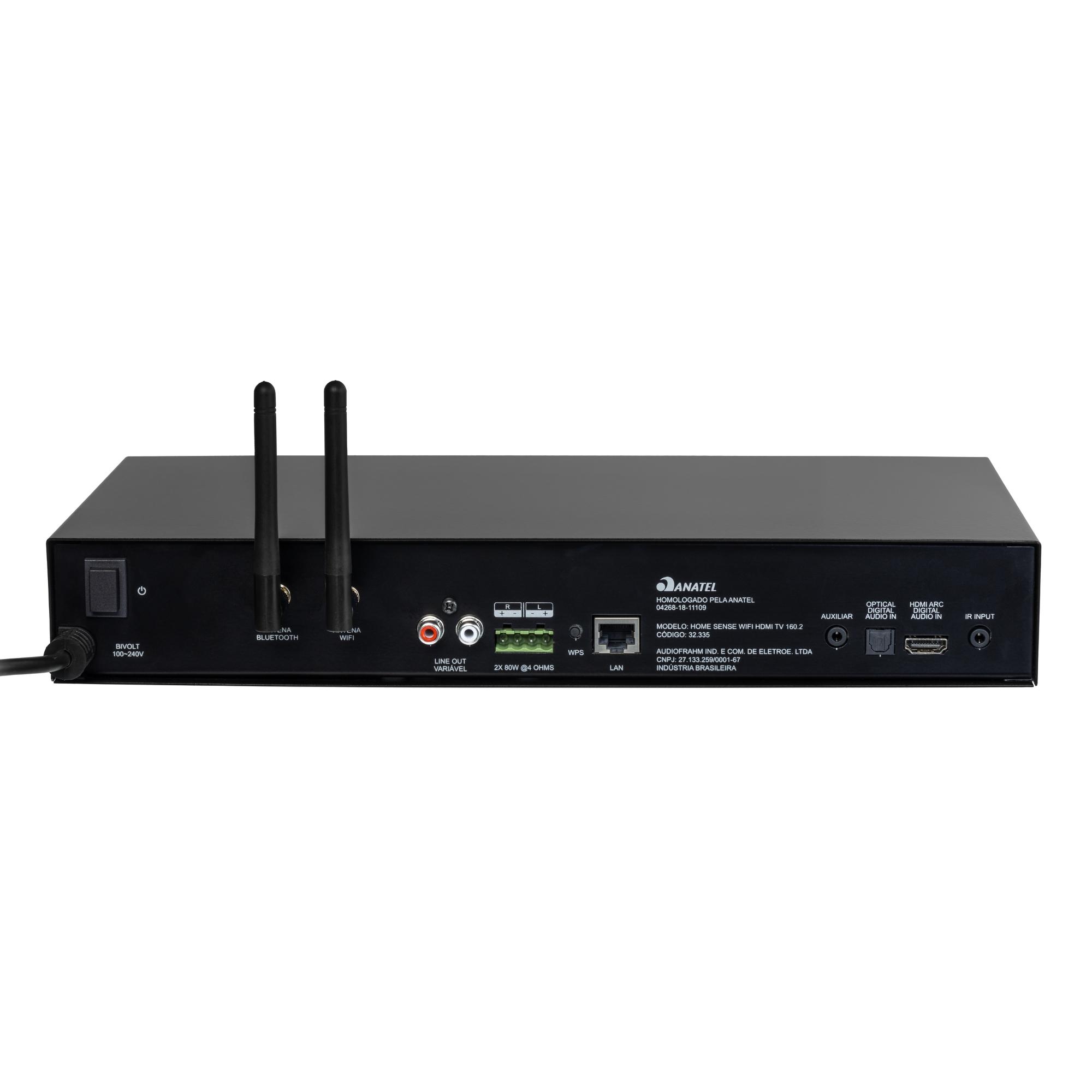 Amplificador Sense HSI 160.2 WiFi HDMI TV Potência 80W Rede Controle Infravermelho Frahm - 32335
