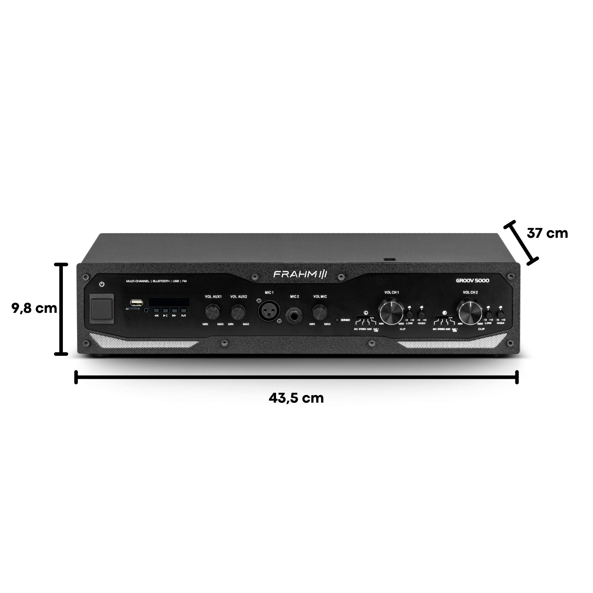 Amplificador Bivolt Automático GR 5000 BT G5 Potência 600W 2 Canais Classe D Frahm - 32318