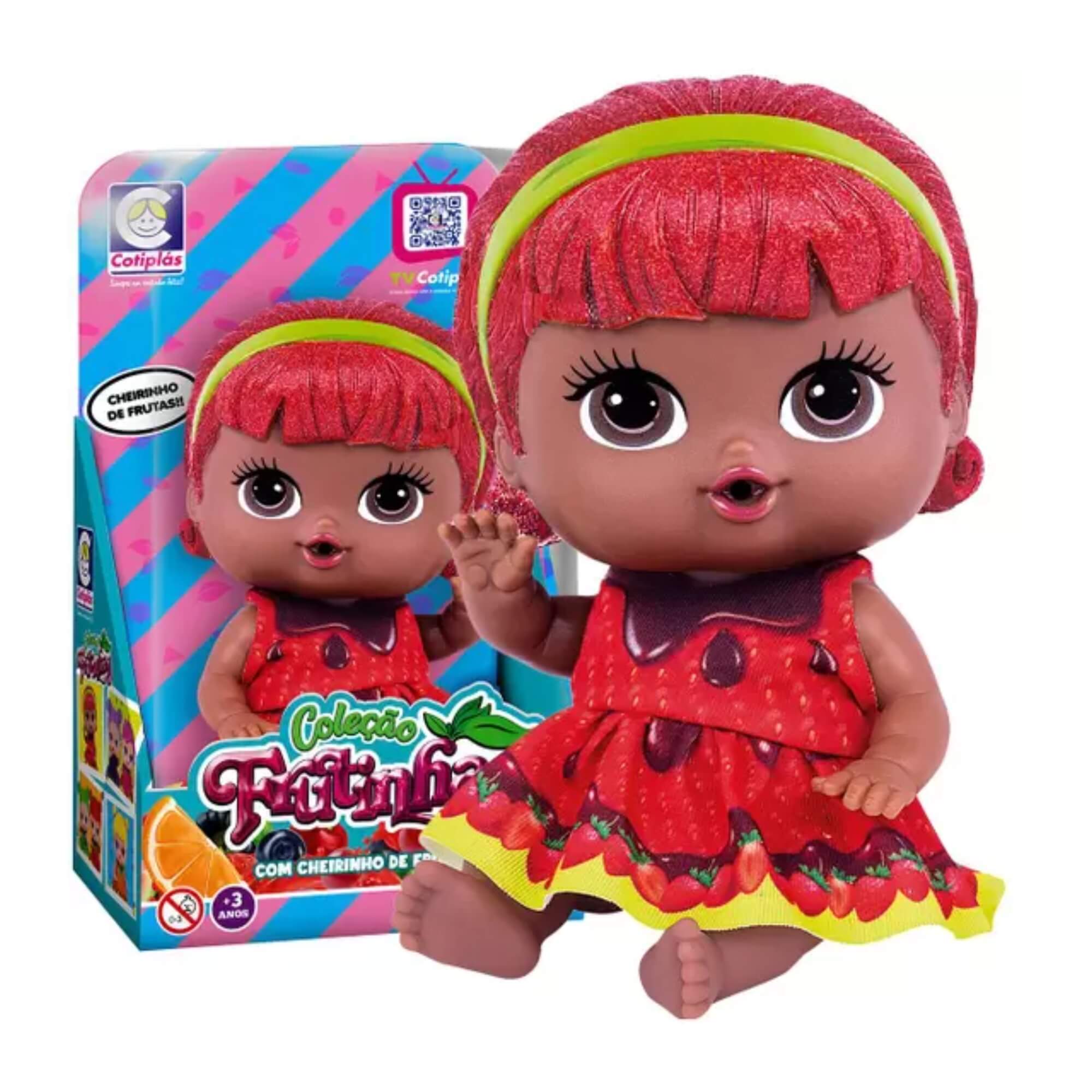 COMP Kit 6x Brinquedo Boneca Coleção Frutinhas 19cm Cotiplas