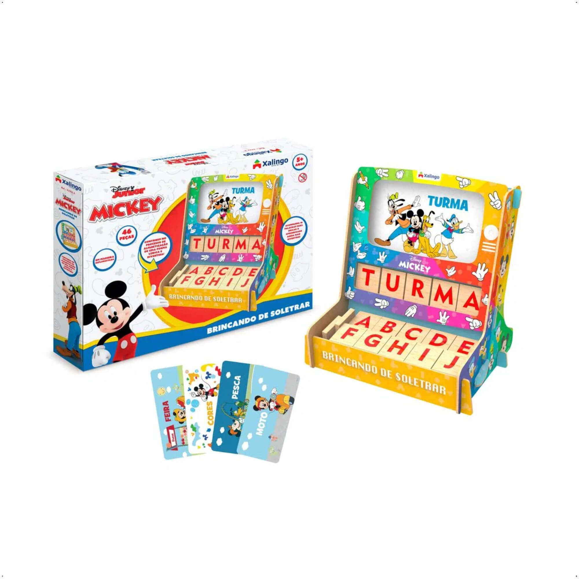 Brinquedo Brincando de Soletrar Mickey Disney Jogo Infantil Aprenda as Letras Xalingo - 13198