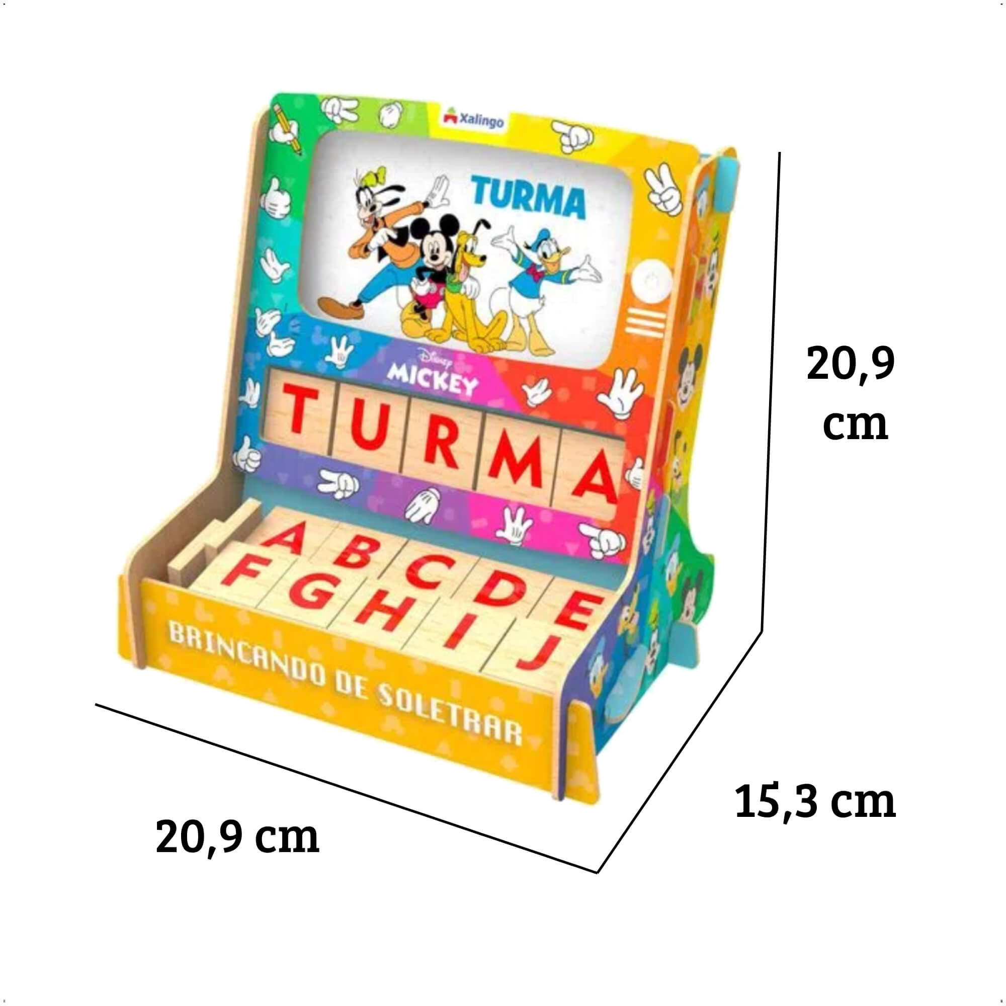 Brinquedo Brincando de Soletrar Mickey Disney Jogo Infantil Aprenda as Letras Xalingo - 13198