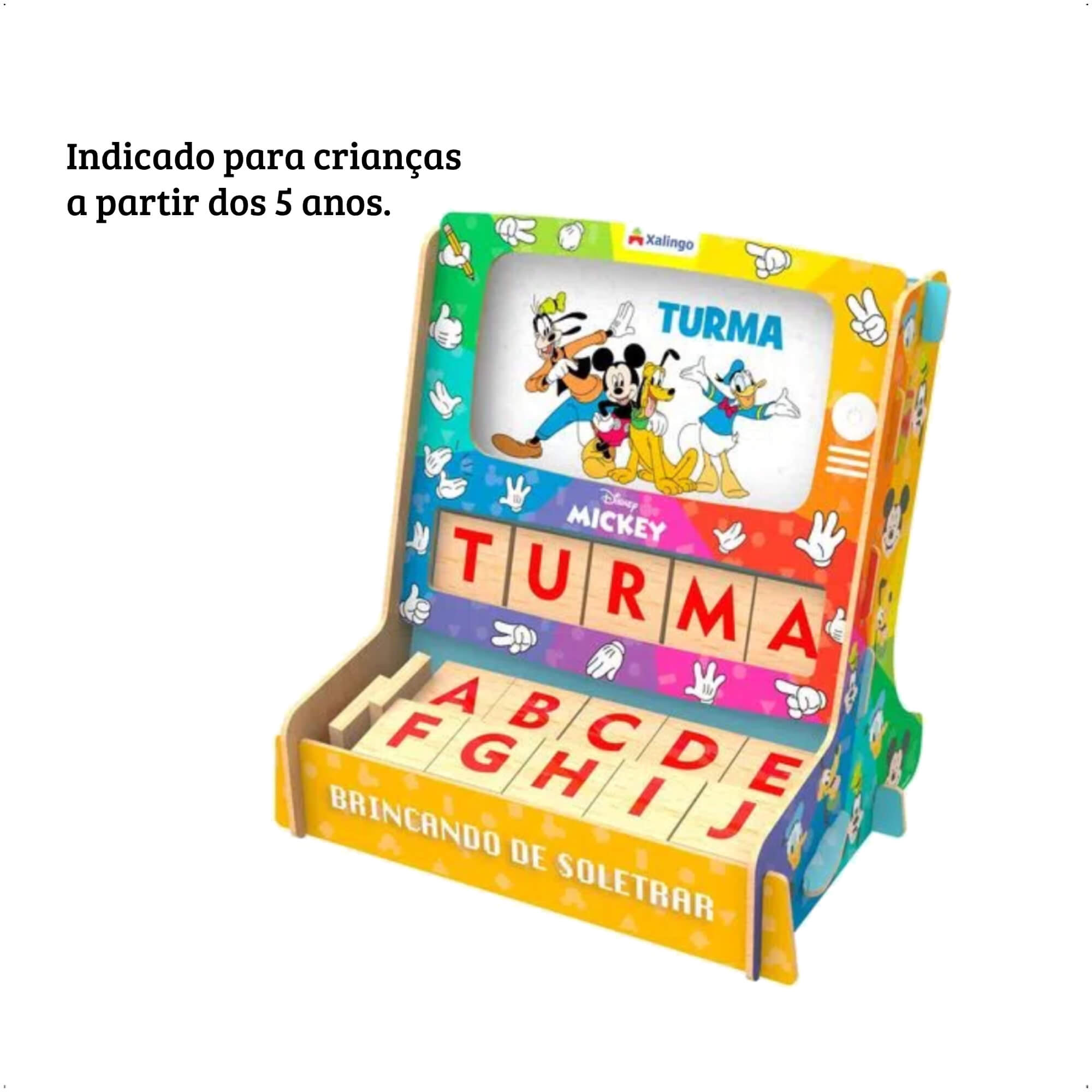 Brinquedo Brincando de Soletrar Mickey Disney Jogo Infantil Aprenda as Letras Xalingo - 13198