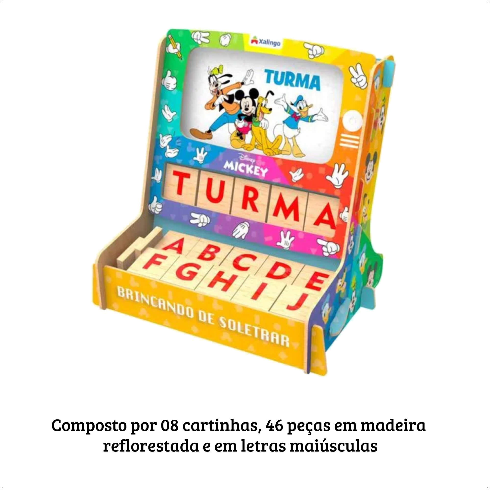 Brinquedo Brincando de Soletrar Mickey Disney Jogo Infantil Aprenda as Letras Xalingo - 13198