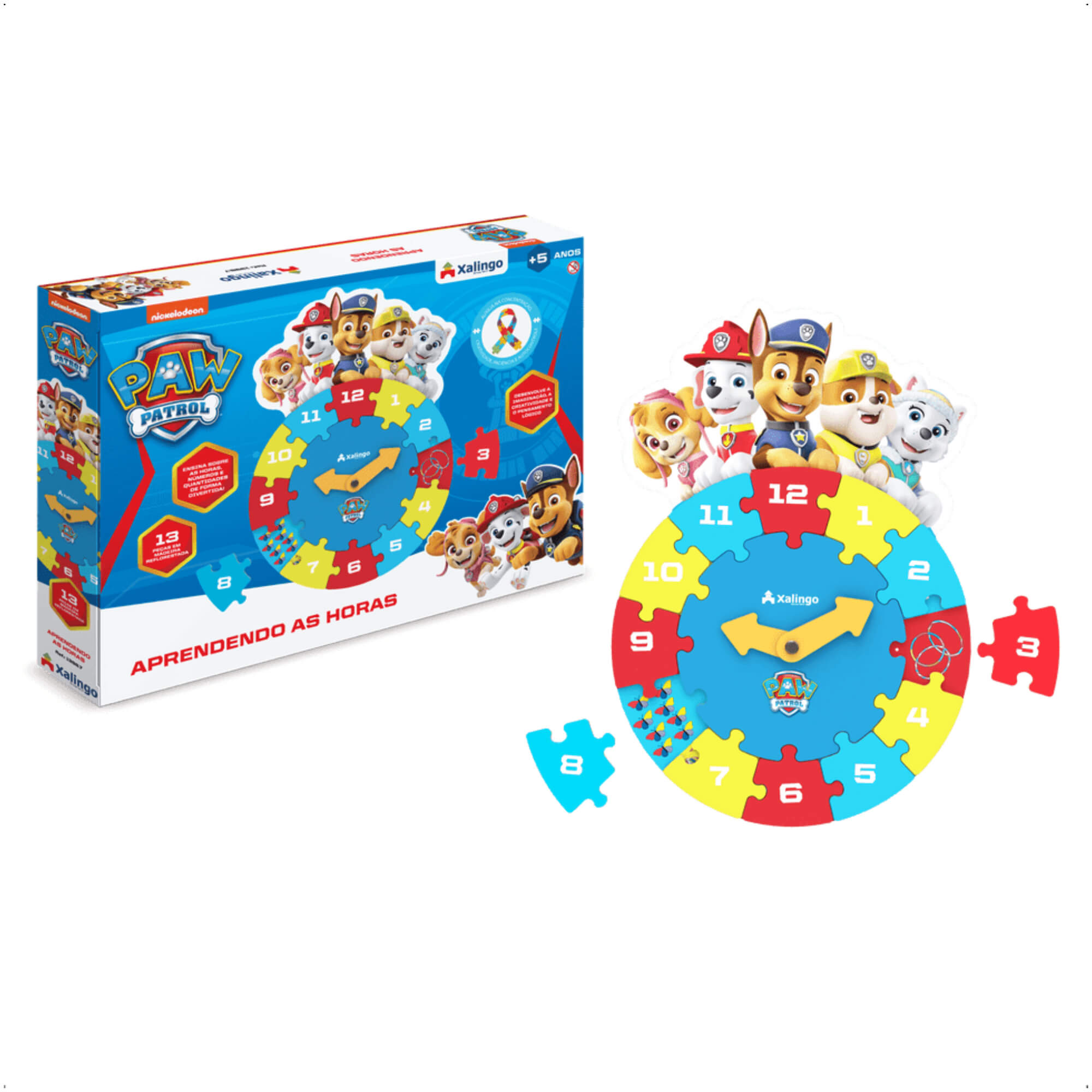 Brinquedo Aprendendo as Horas Patrulha Canina Aprender as horas, Criatividade - Xalingo 13987