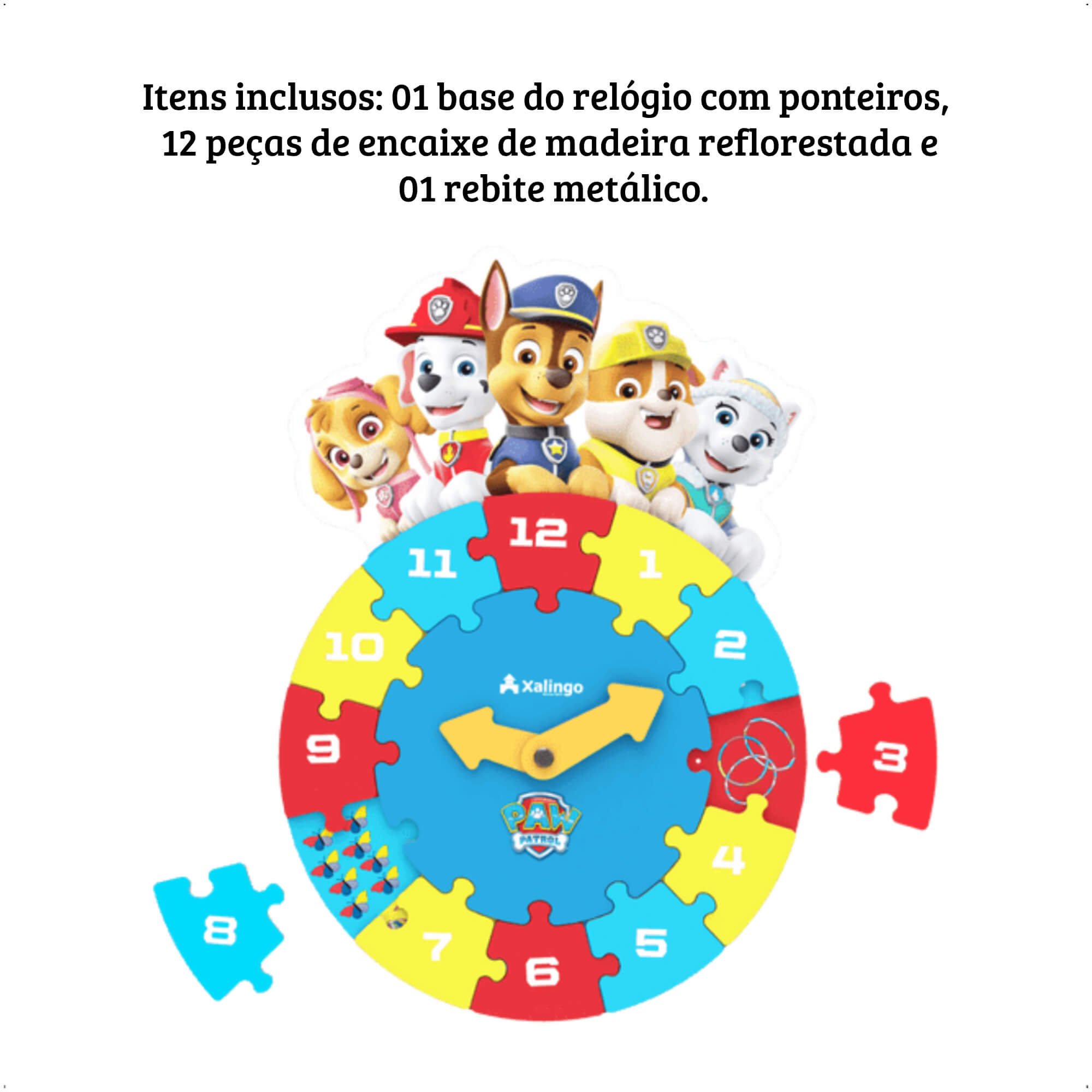 Brinquedo Aprendendo as Horas Patrulha Canina Aprender as horas, Criatividade - Xalingo 13987