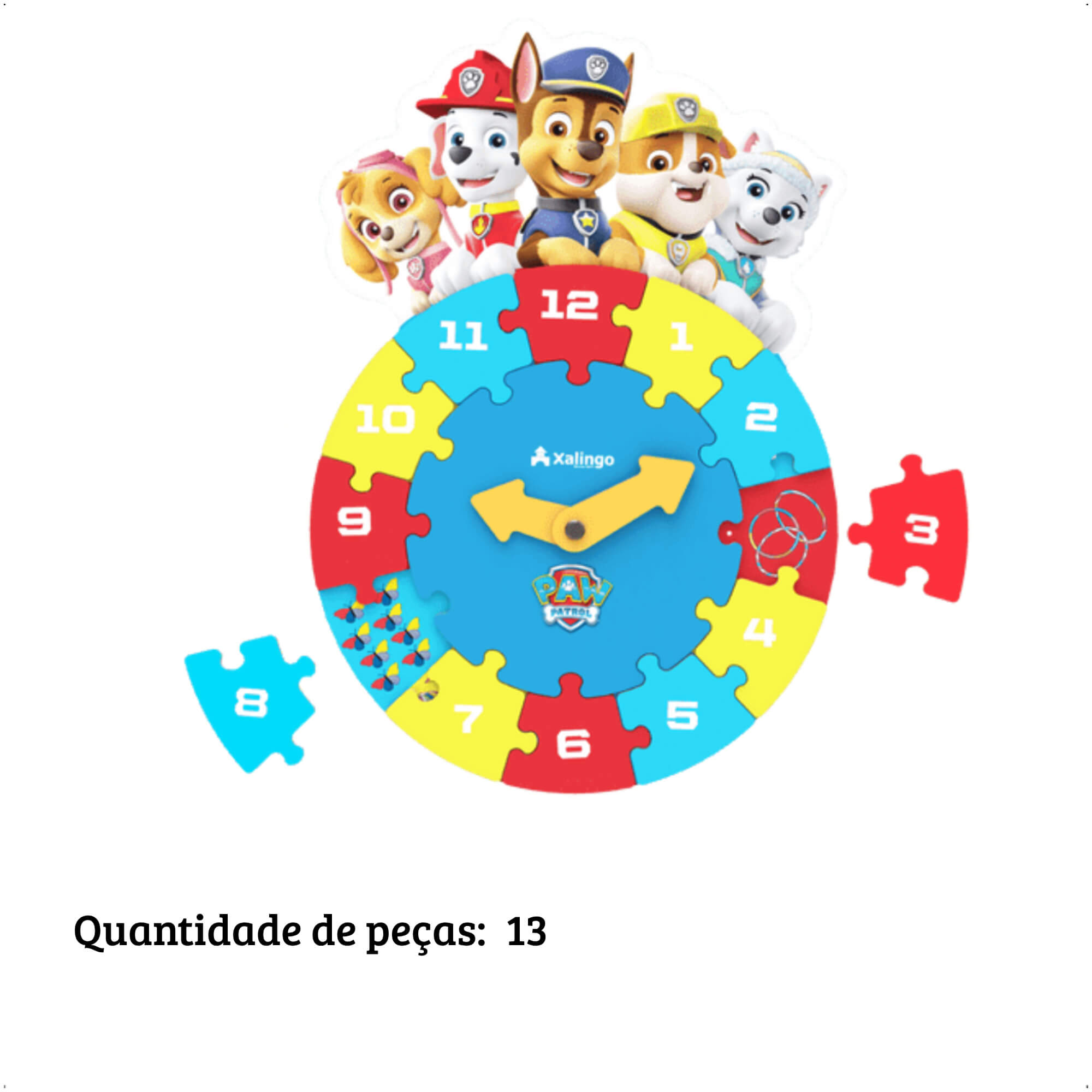 Brinquedo Aprendendo as Horas Patrulha Canina Aprender as horas, Criatividade - Xalingo 13987