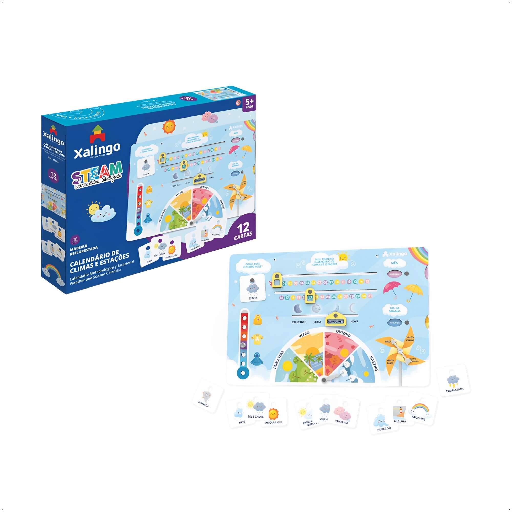 Brinquedo Steam Quadro De Climas e Estações Lúdico e Divertido 5+ anos - Xalingo 17410
