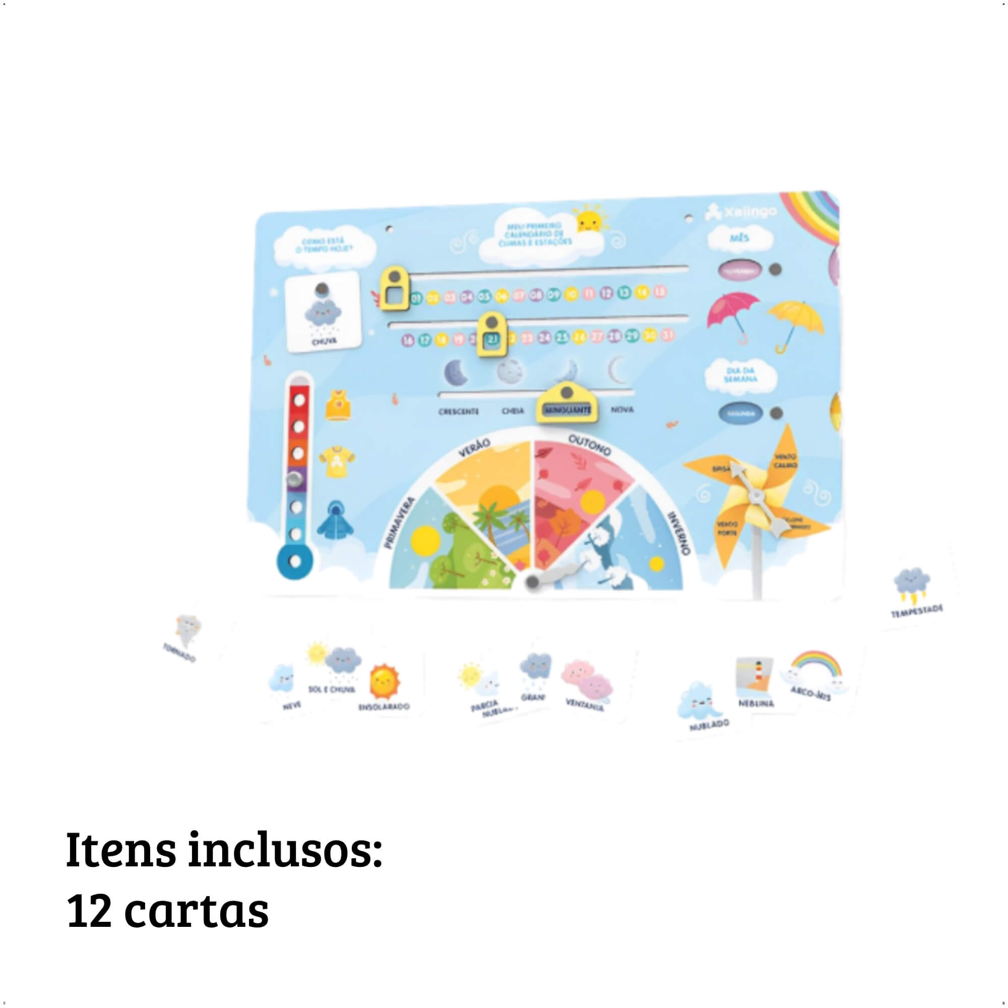 Brinquedo Steam Quadro De Climas e Estações Lúdico e Divertido 5+ anos - Xalingo 17410
