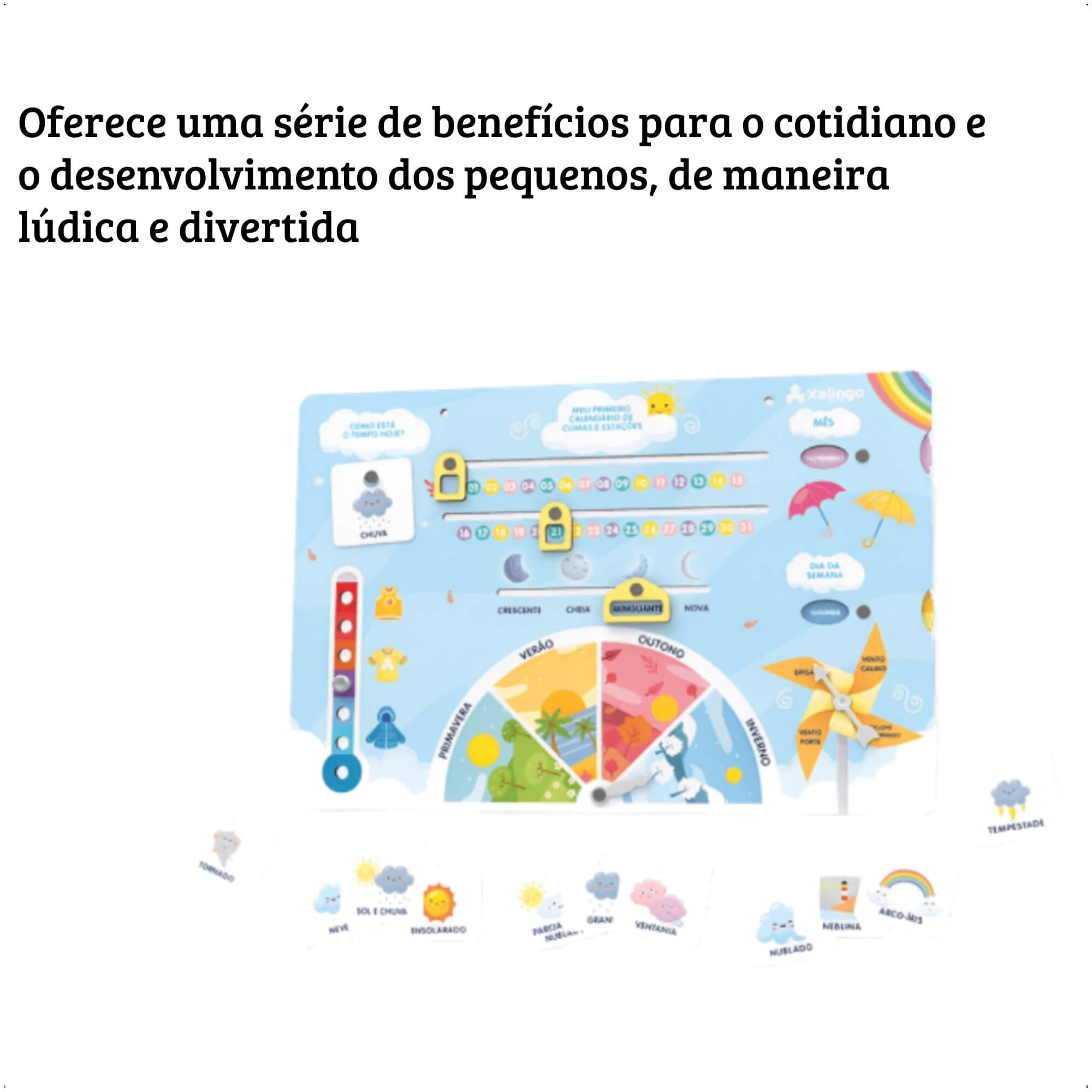 Brinquedo Steam Quadro De Climas e Estações Lúdico e Divertido 5+ anos - Xalingo 17410