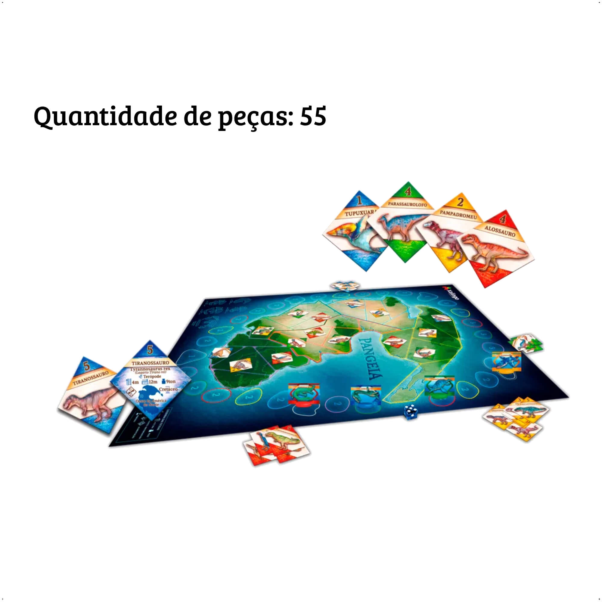 Brinquedo Jogo de Tabuleiro Pangeia Com 55 Peças A partir dos 10 anos - Xalingo 60576