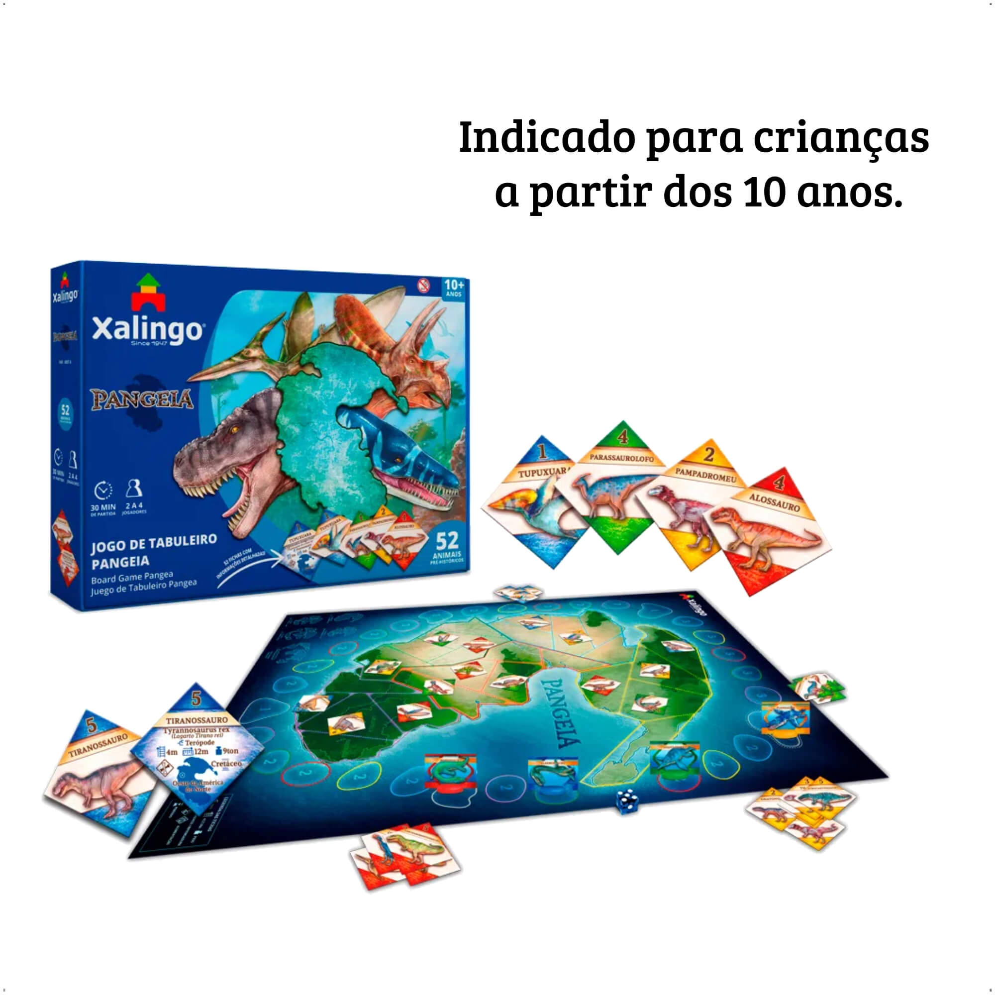 Brinquedo Jogo de Tabuleiro Pangeia Com 55 Peças A partir dos 10 anos - Xalingo 60576